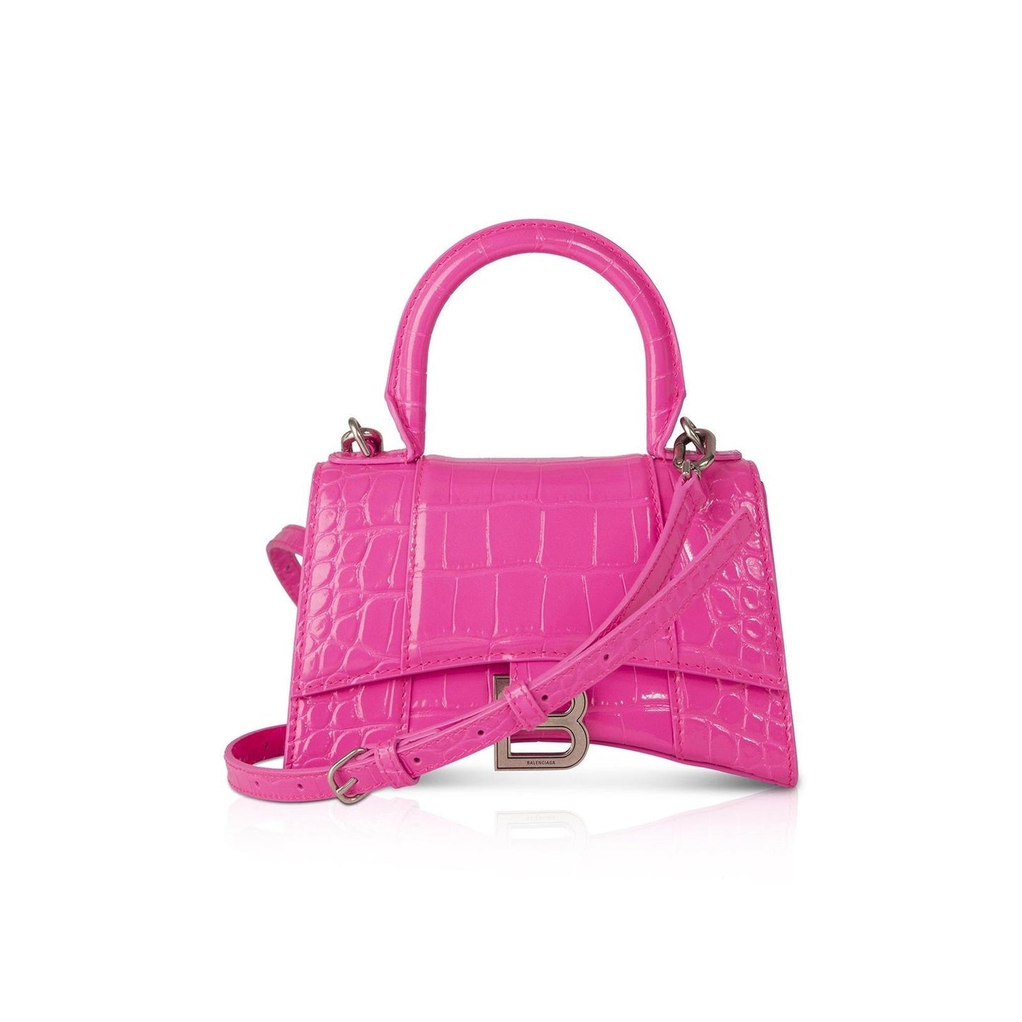 Balenciaga Croc Embossed Hourglass Xs Top Handle Bag Travel Bag