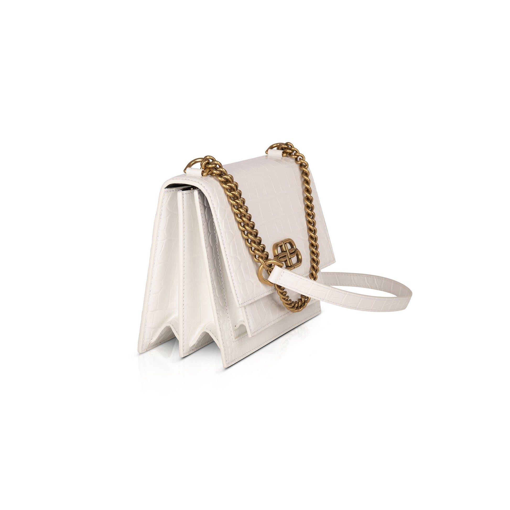 Balenciaga Croc Embossed Sharp Bag Chain Travel Bag