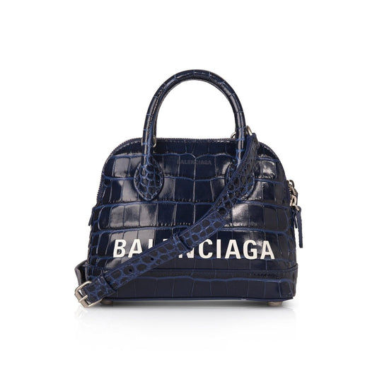Balenciaga Croc Embossed Ville Xxs Top Handle Bag Travel Bag