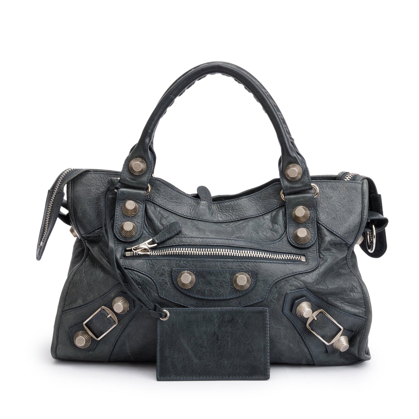 Balenciaga Grey Distressed Arena Giant City Bag Leather Travel Bag