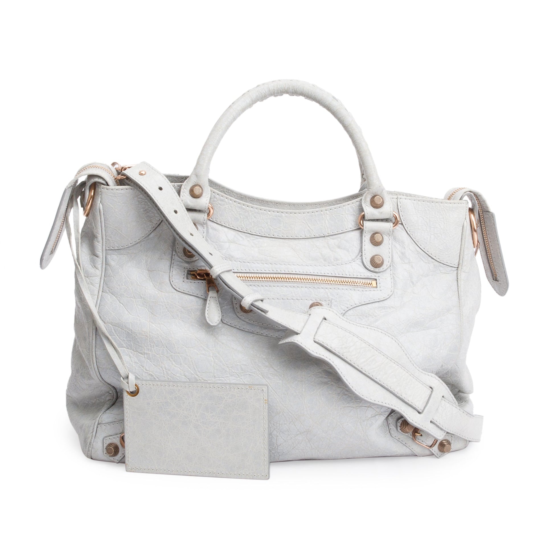 Balenciaga Grey Motocross Agneau Giant City Bag Leather Travel Bag