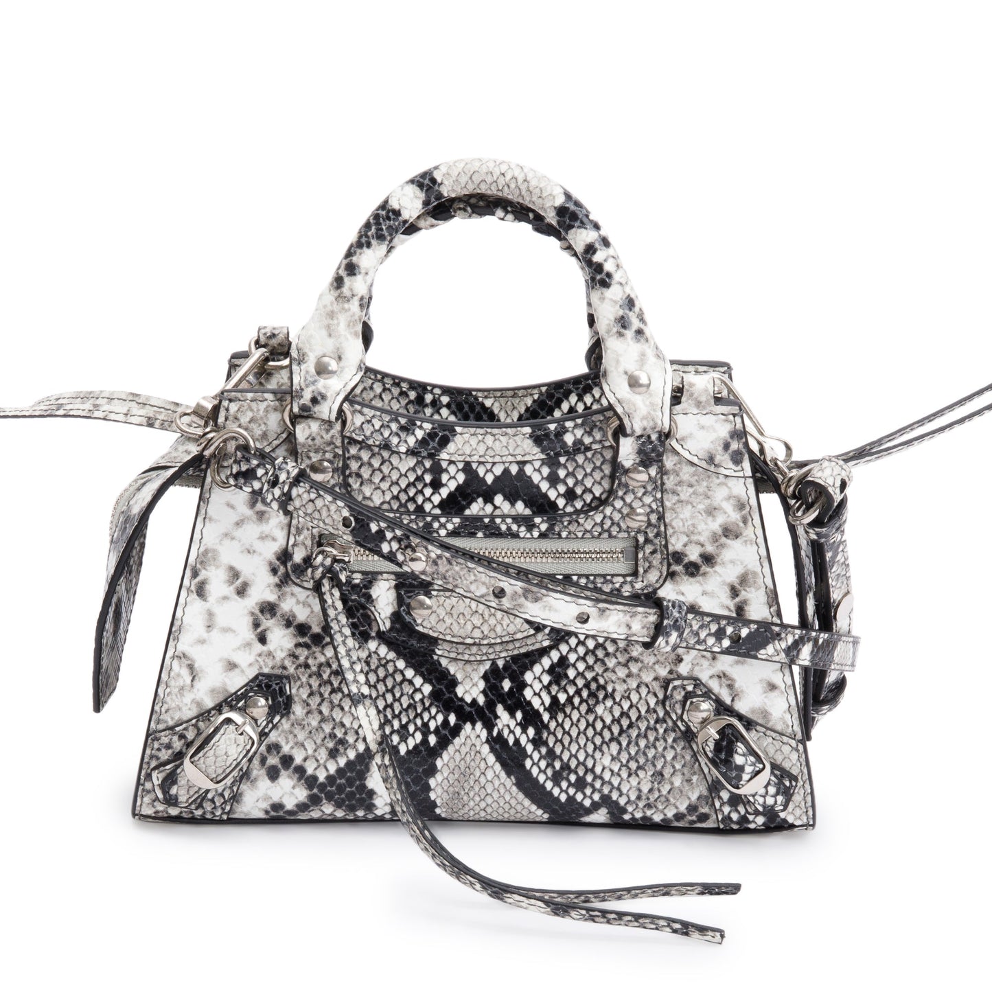 Balenciaga Grey Python Embossed Neo Classic City Bag Mini Travel Bag