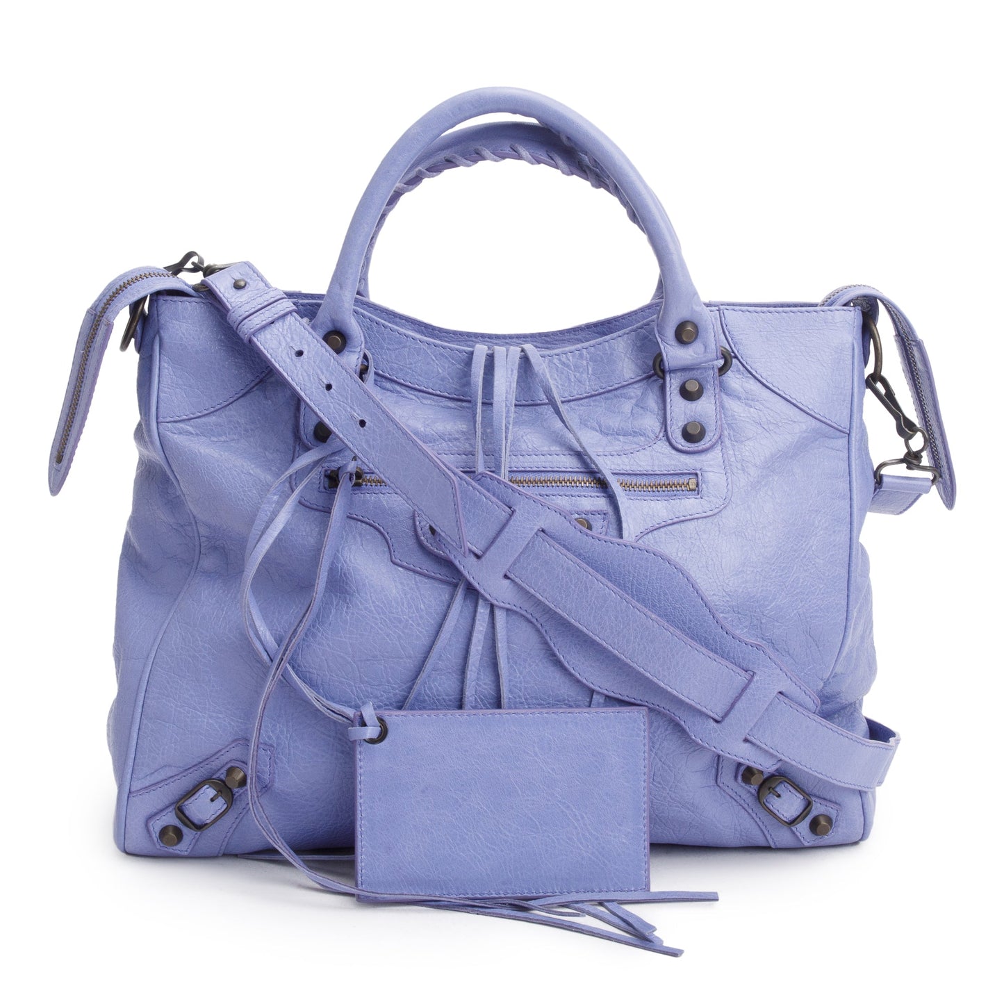 Balenciaga Lavender Agneau City Velo Bag Leather Travel Bag