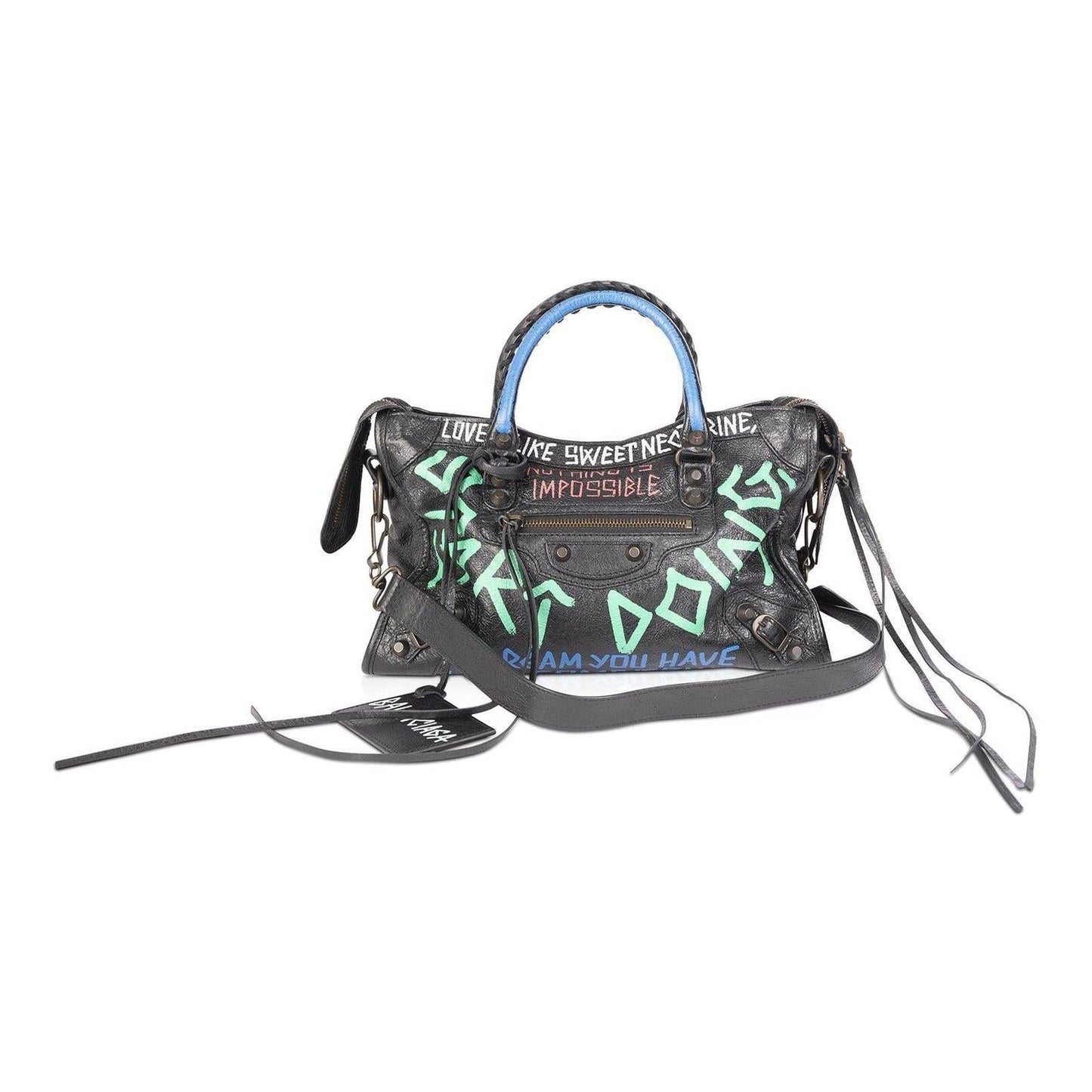 Balenciaga Motocross Classic Graffiti City Bag Travel Bag