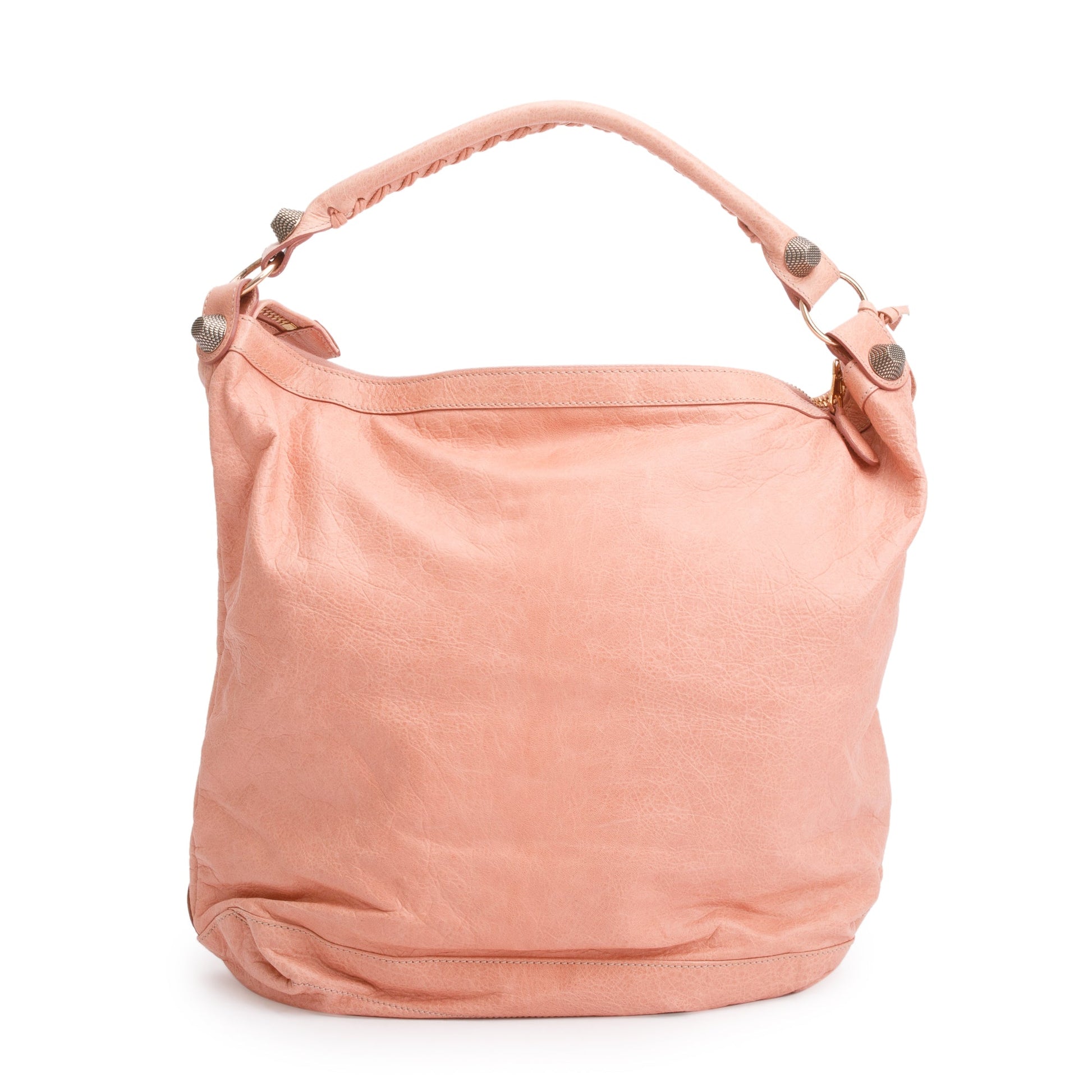 Balenciaga Peach Agneau Classic Day Hobo Bag Leather Travel Bag