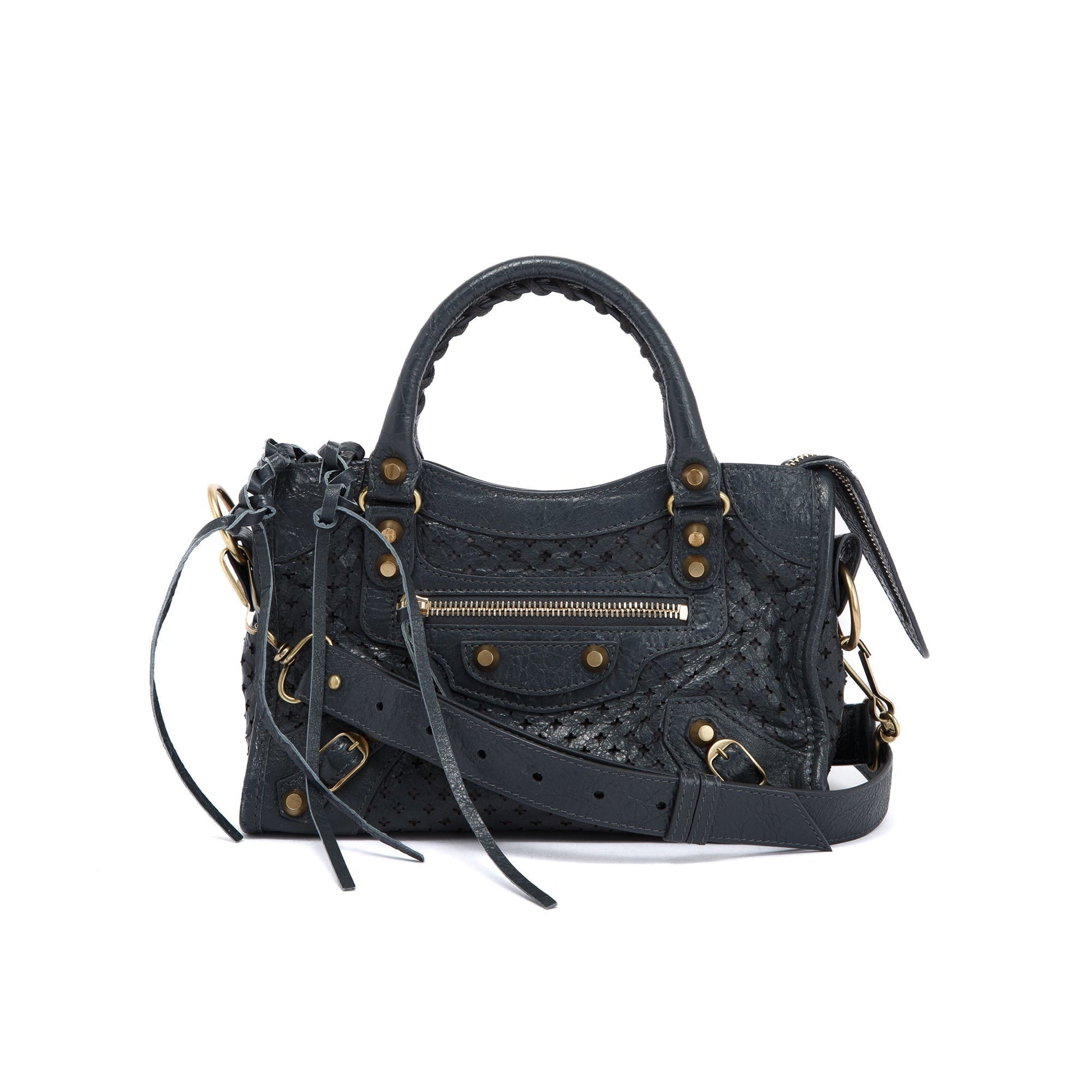 Balenciaga Perforated Motocross Classic City Bag Mini Travel Bag