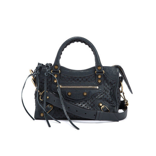 Balenciaga Perforated Motocross Classic City Bag Mini Travel Bag