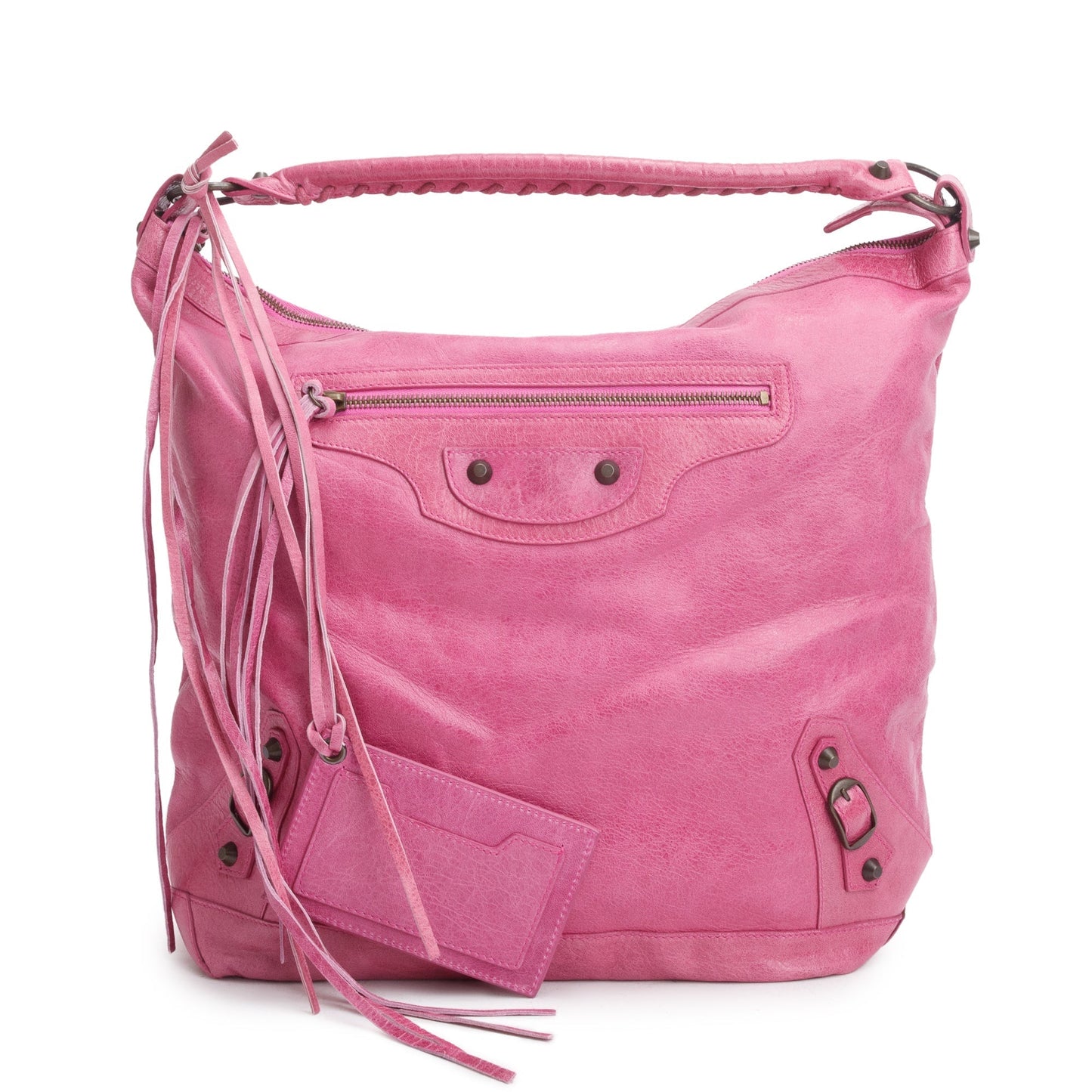 Balenciaga Agneau Classic Day Hobo Bag Leather Pink Travel Bag