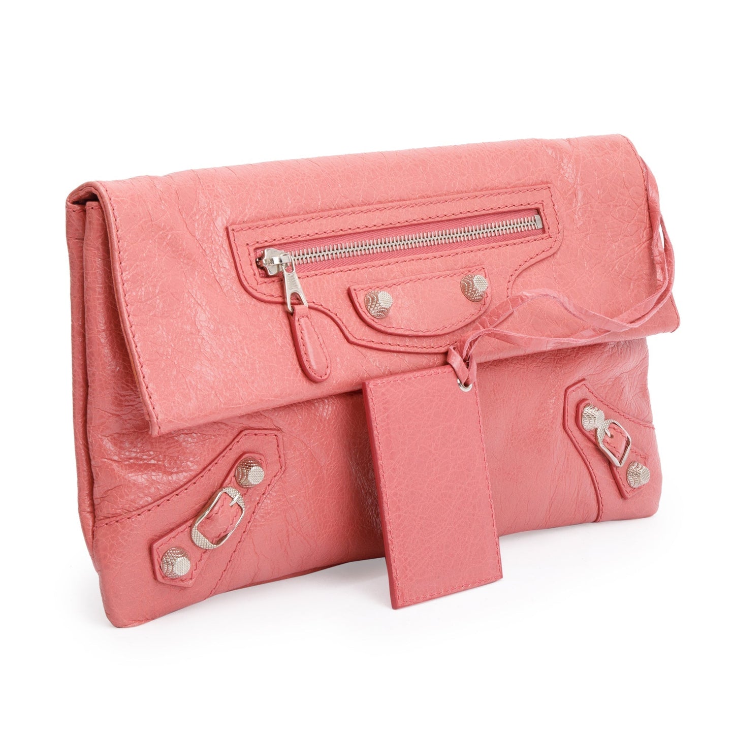 Balenciaga Agneau Motocross Giant Envelope Clutch Pink Clutch Bag