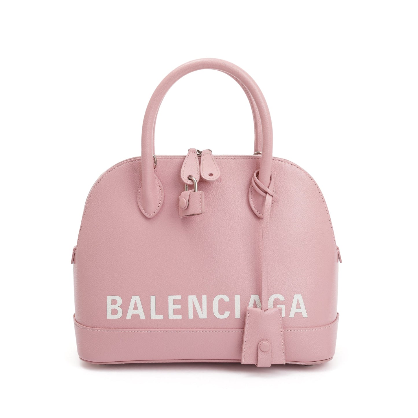 Balenciaga Grained Calfskin Ville Top Handle Bag Leather Pink Travel Bag