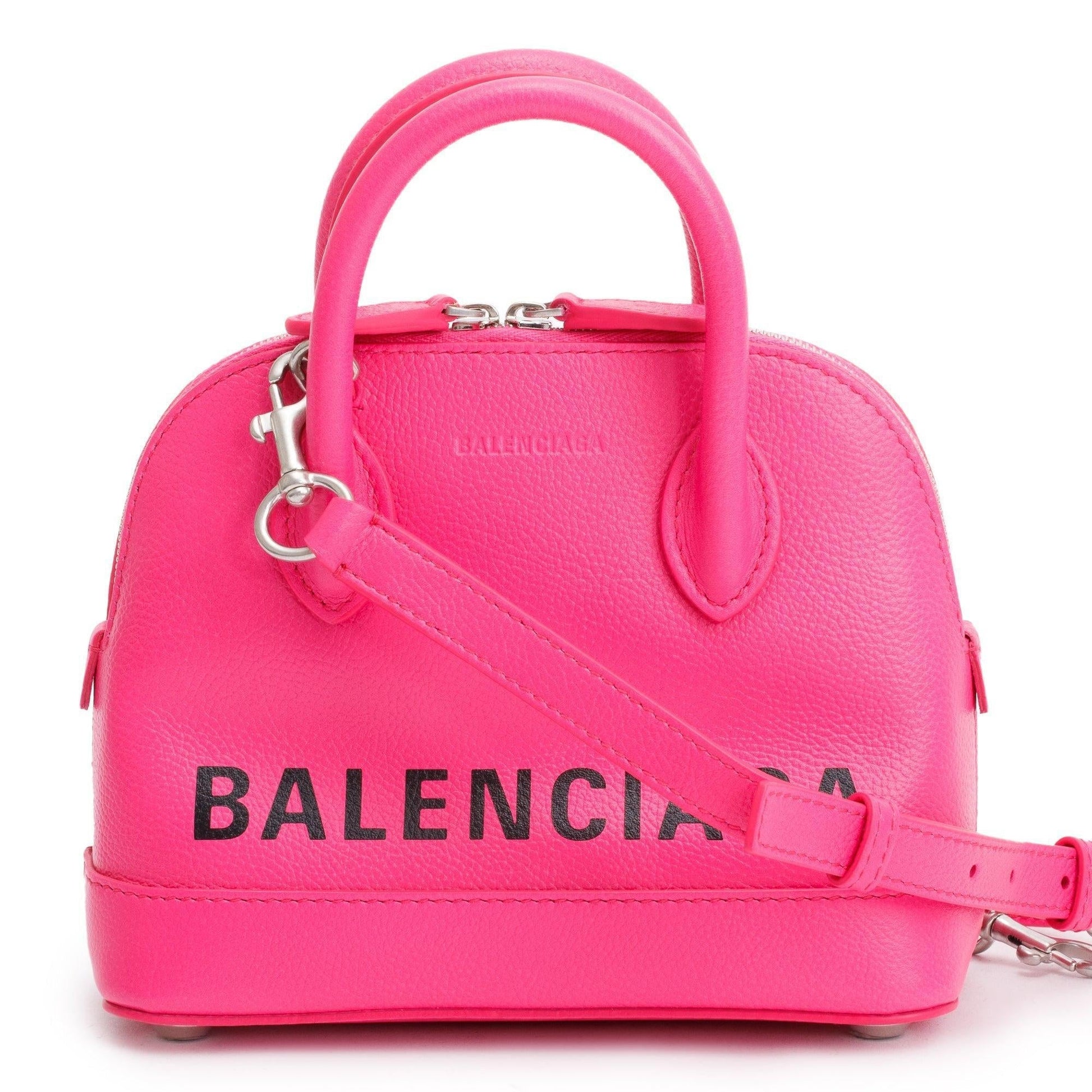 Balenciaga Grained Calfskin Xxs Ville Top Handle Bag Leather Pink Travel Bag