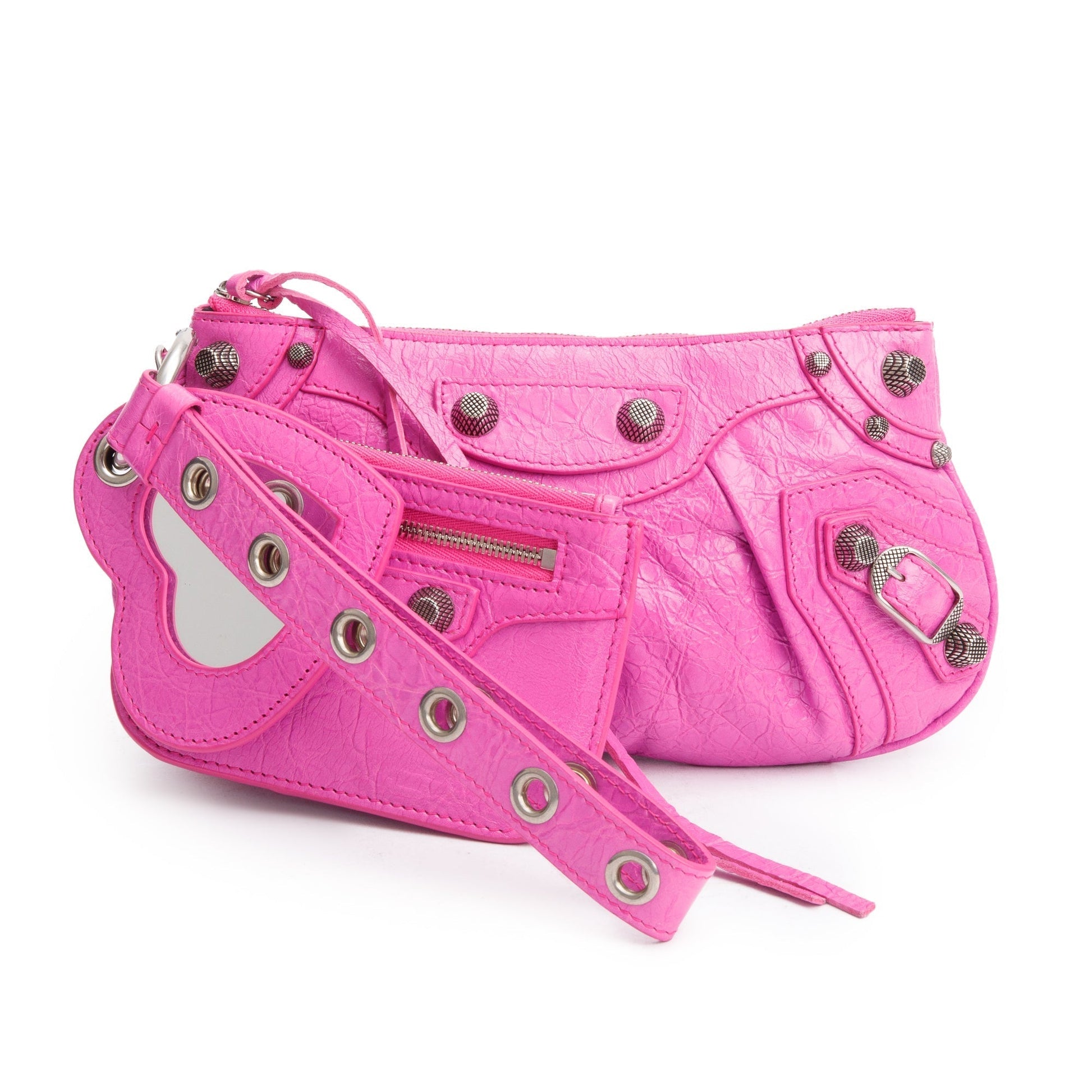 Balenciaga Le Cagole Multi Pouch Travel Bag Leather Pink