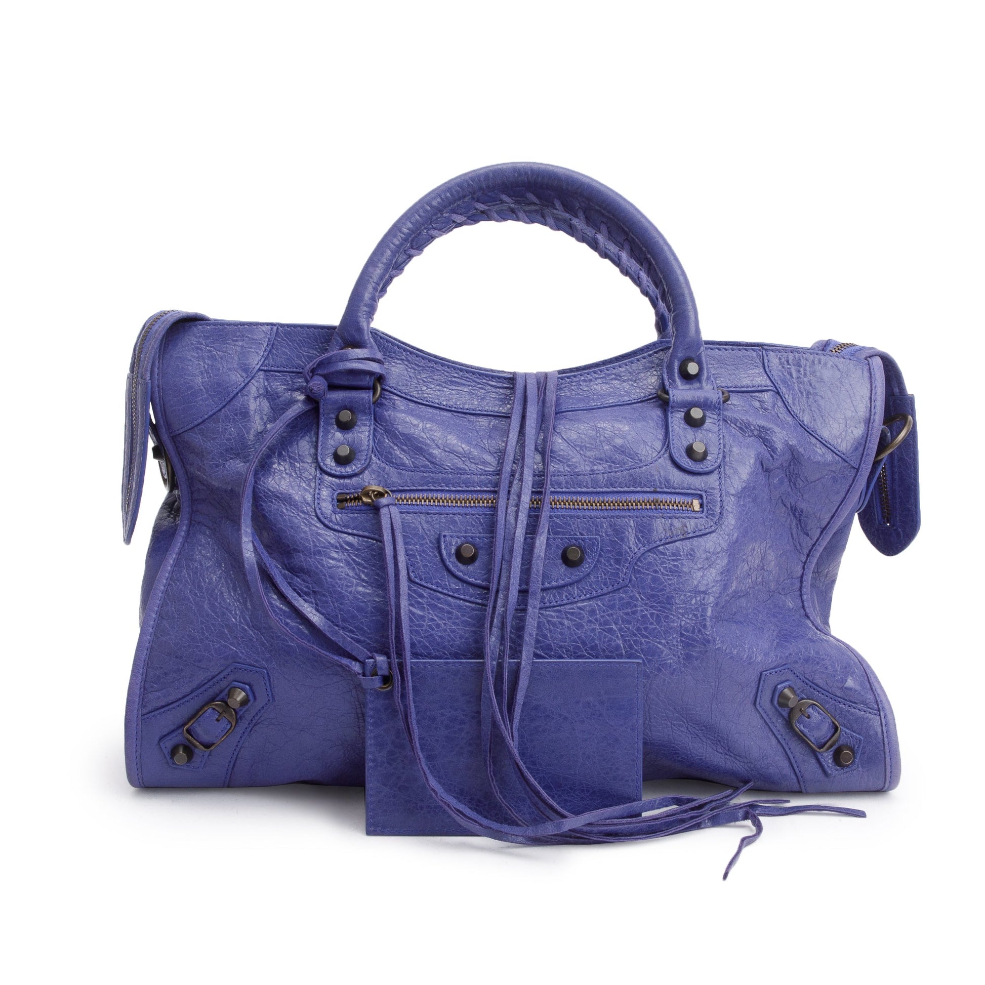 Balenciaga Purple Agneau Le City Bag Leather Medium Travel Bag