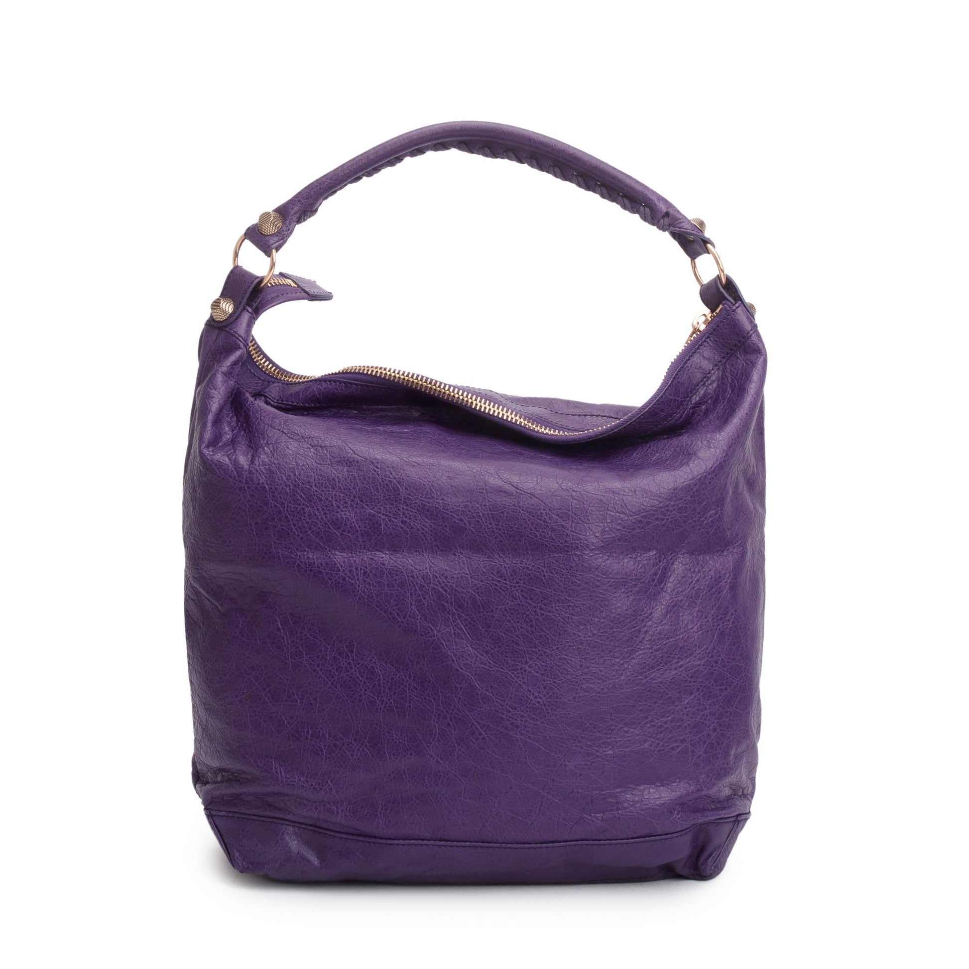 Balenciaga Purple Cassis Agneau Giant Day Bag Leather Travel Bag