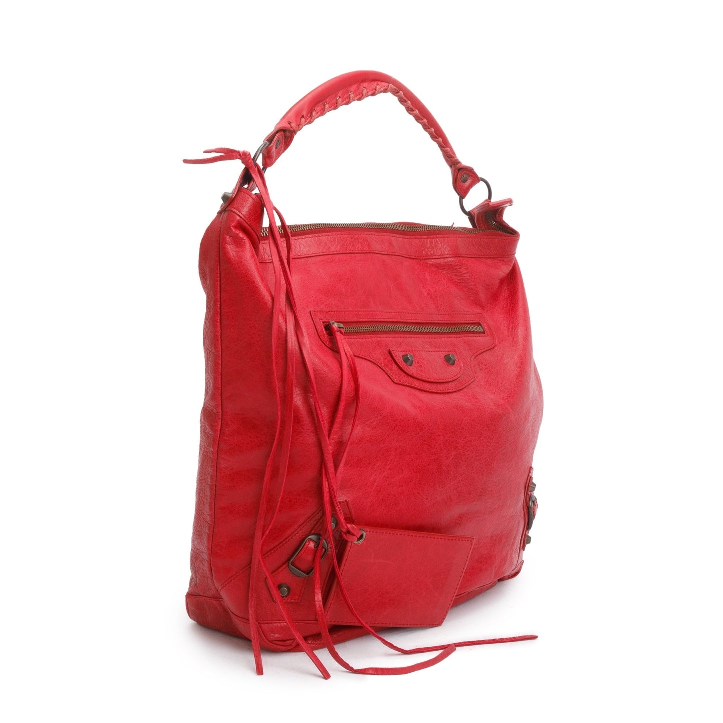 Balenciaga Agneau Classic Day Hobo Bag Leather Red Travel Bag