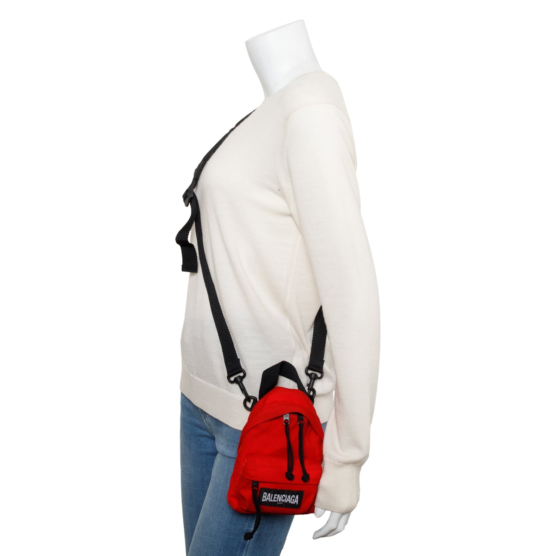 Balenciaga Oversized Backpack Crossbody Canvas Red Crossbody Bag