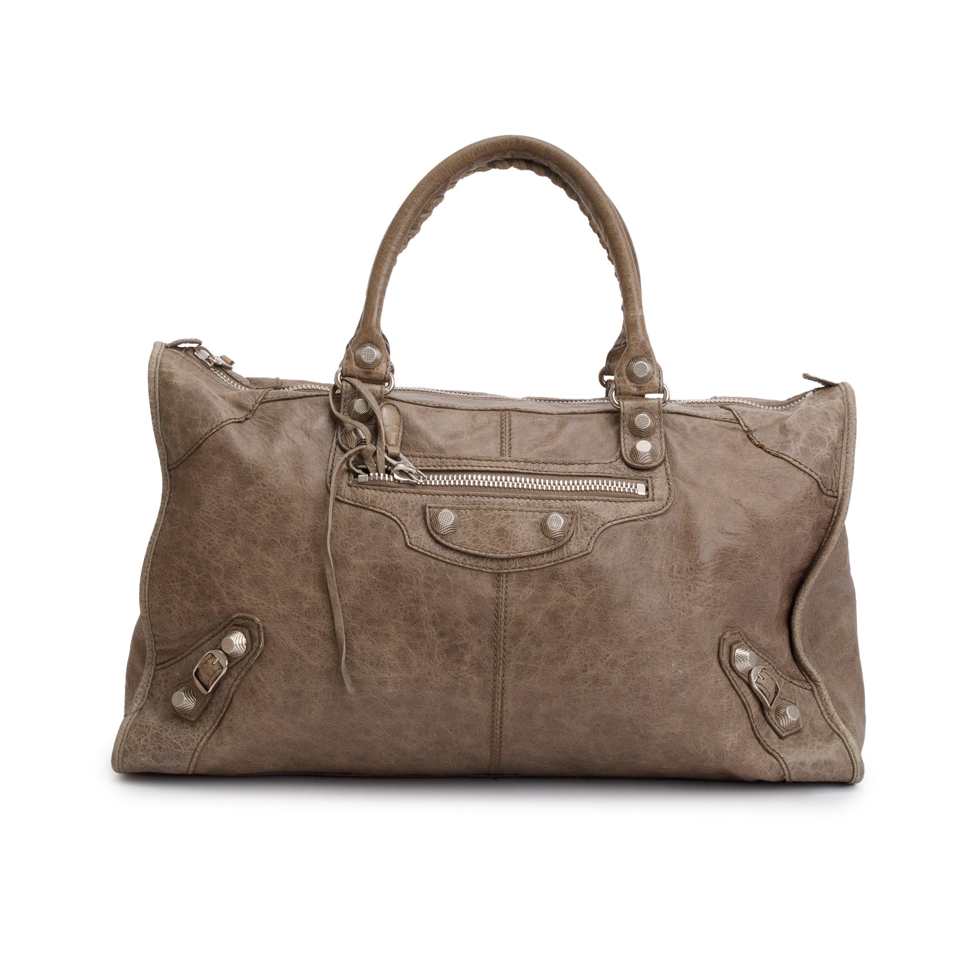 Balenciaga Taupe Agneau Giant City Bag Leather Travel Bag