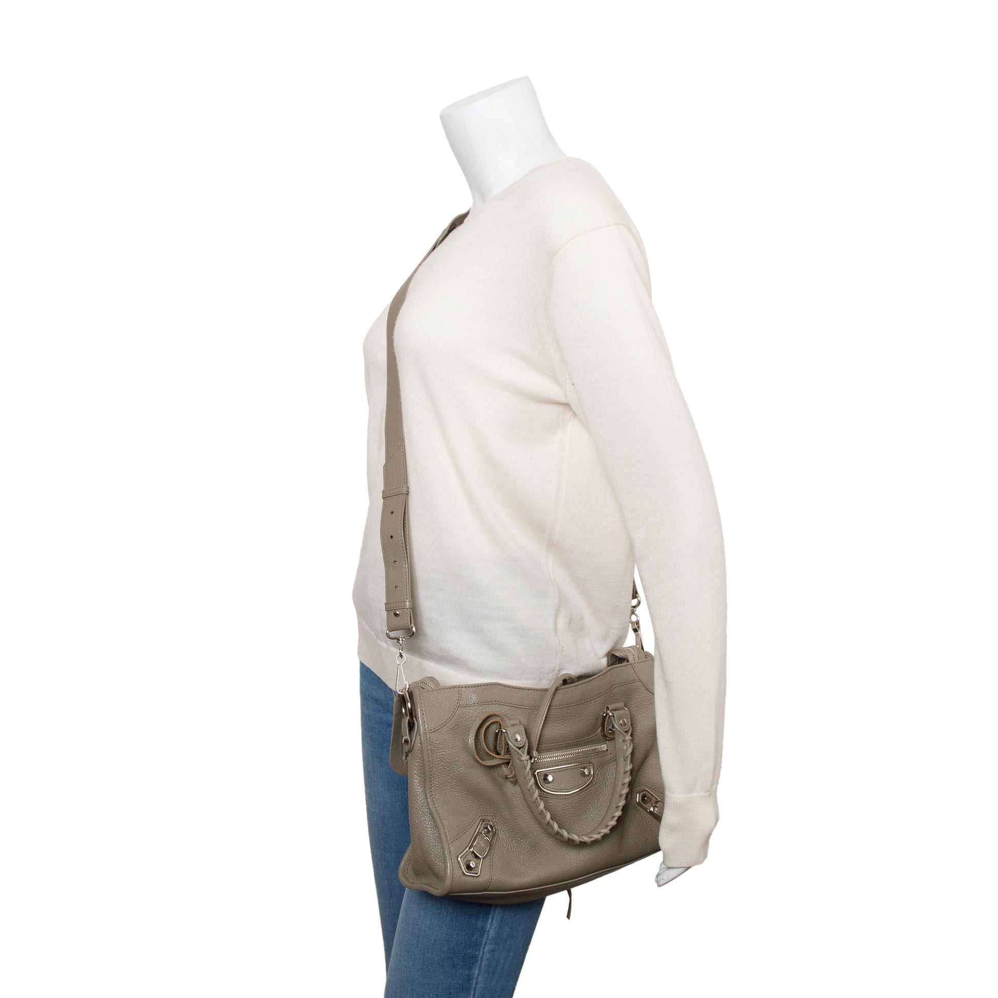 Balenciaga Taupe Chevre Metallic Edge City Bag Leather Small Travel Bag