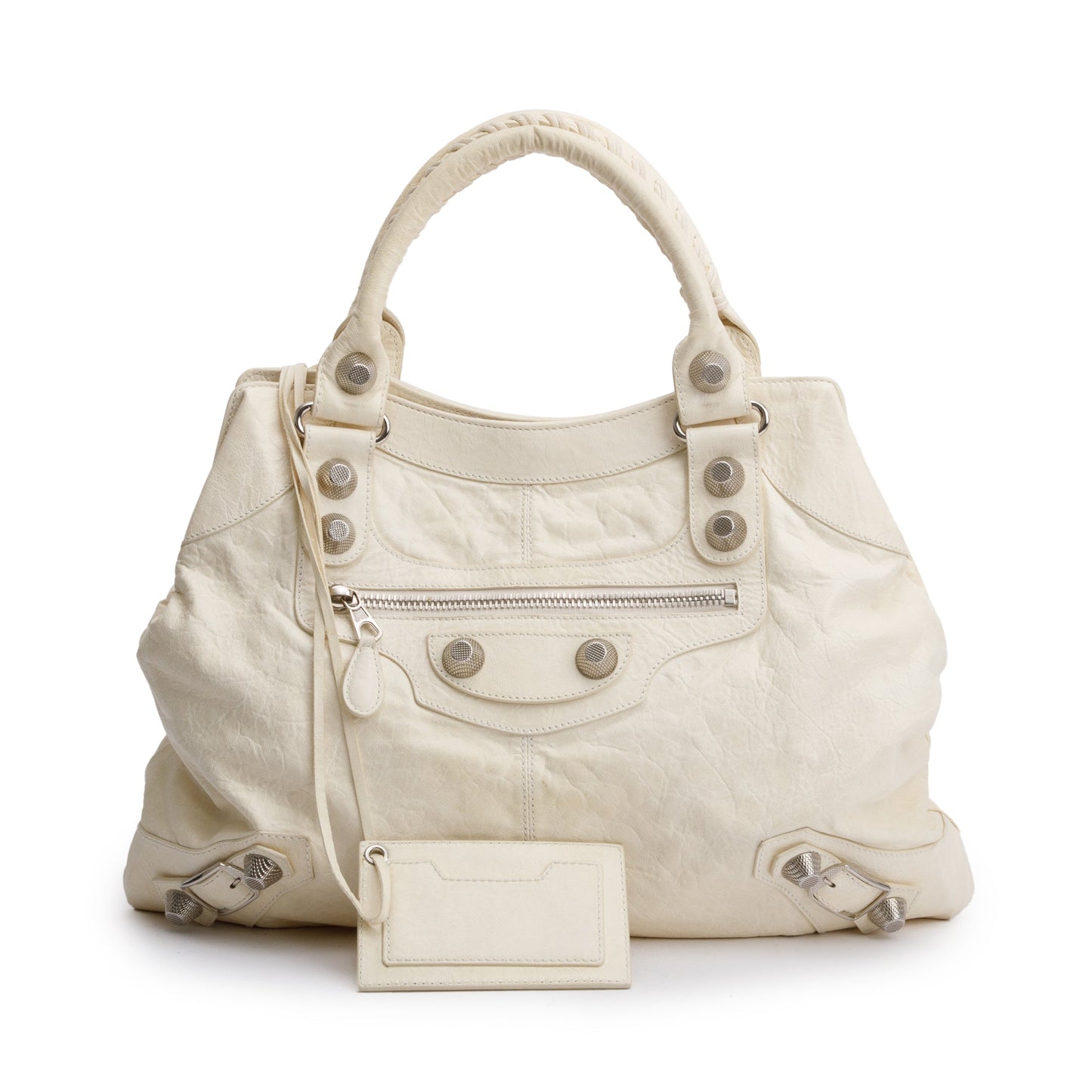 Balenciaga Agneau Giant Brief Tote Leather White Tote Bag