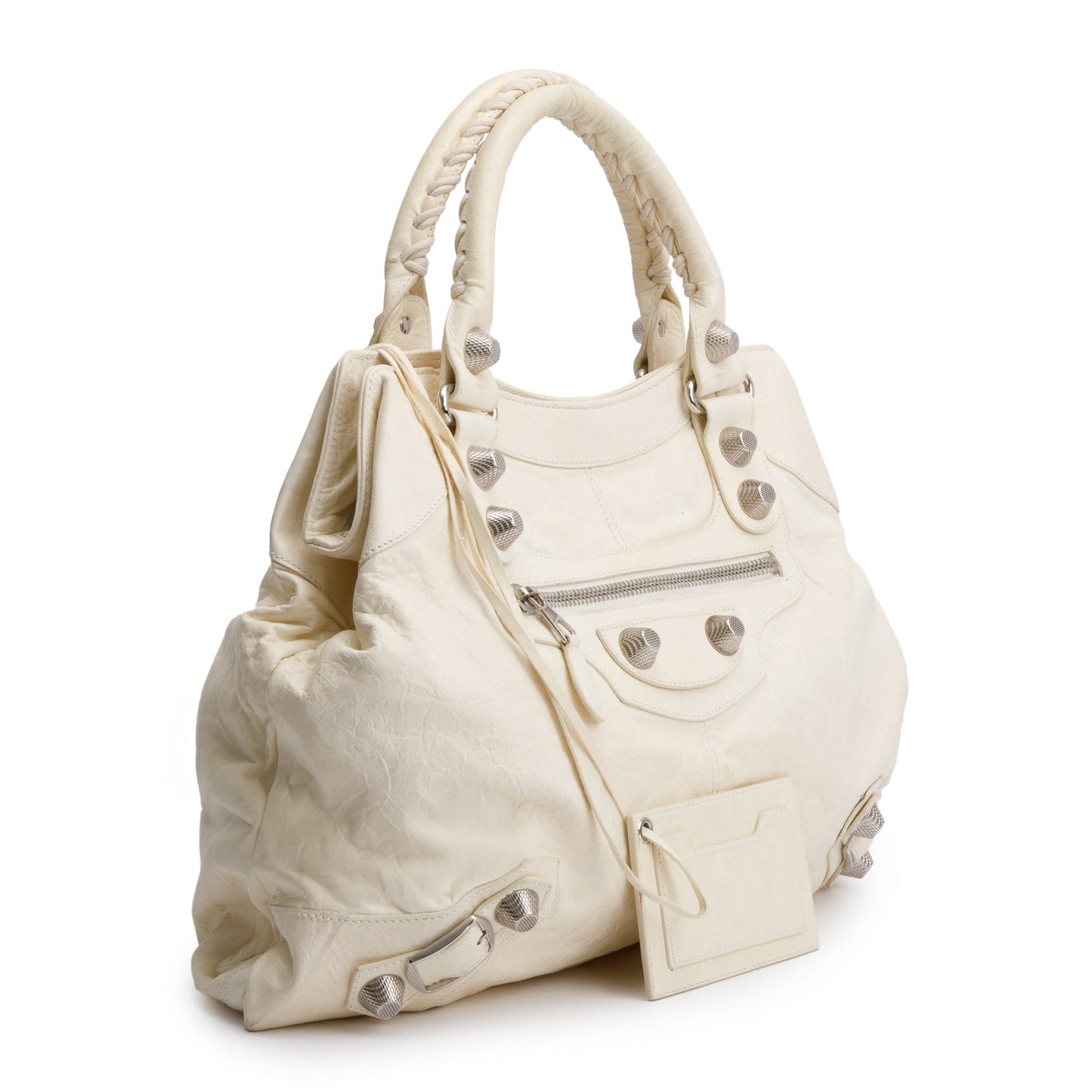 Balenciaga Agneau Giant Brief Tote Leather White Tote Bag