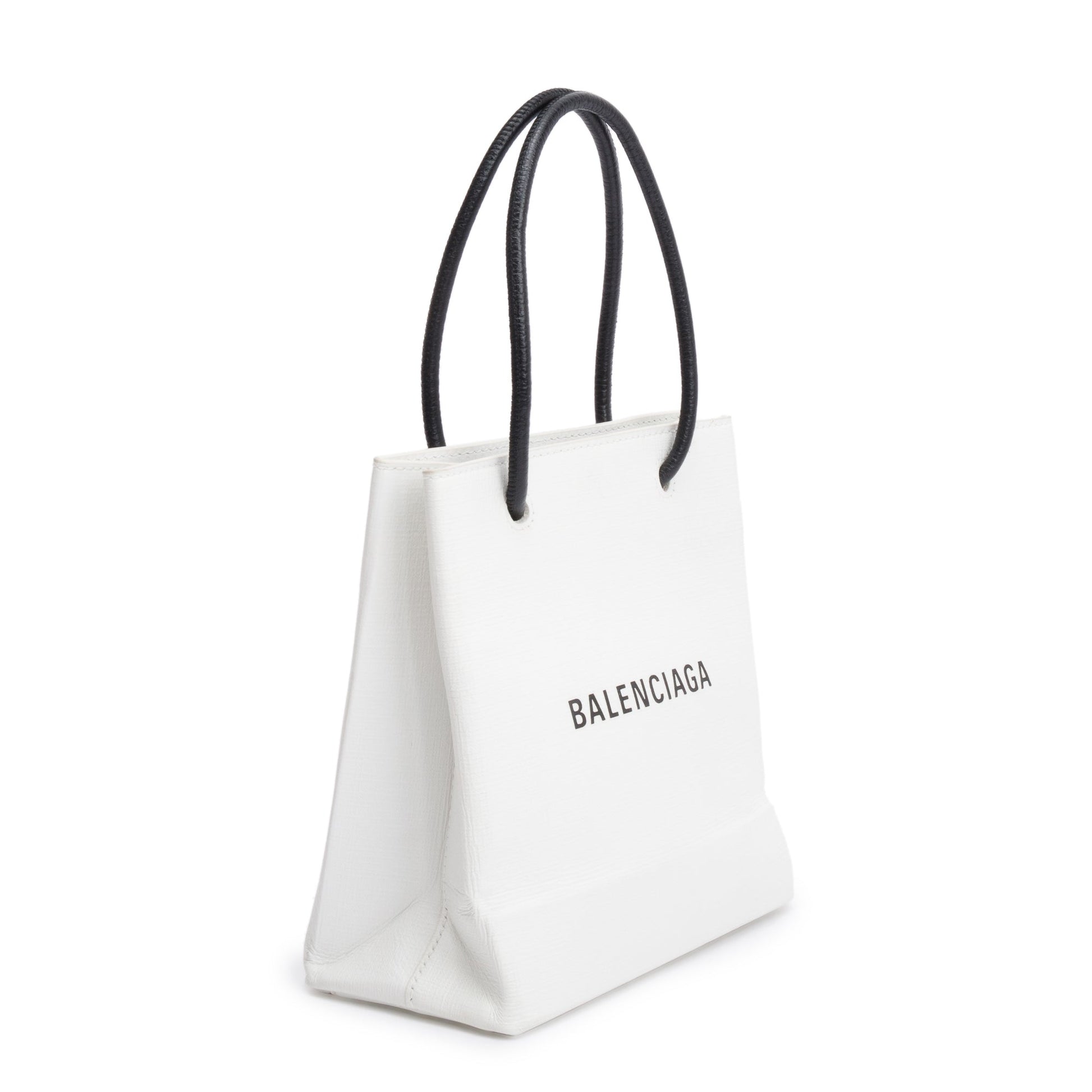 Balenciaga Calfskin Xxs Shopping Tote Leather White Tote Bag