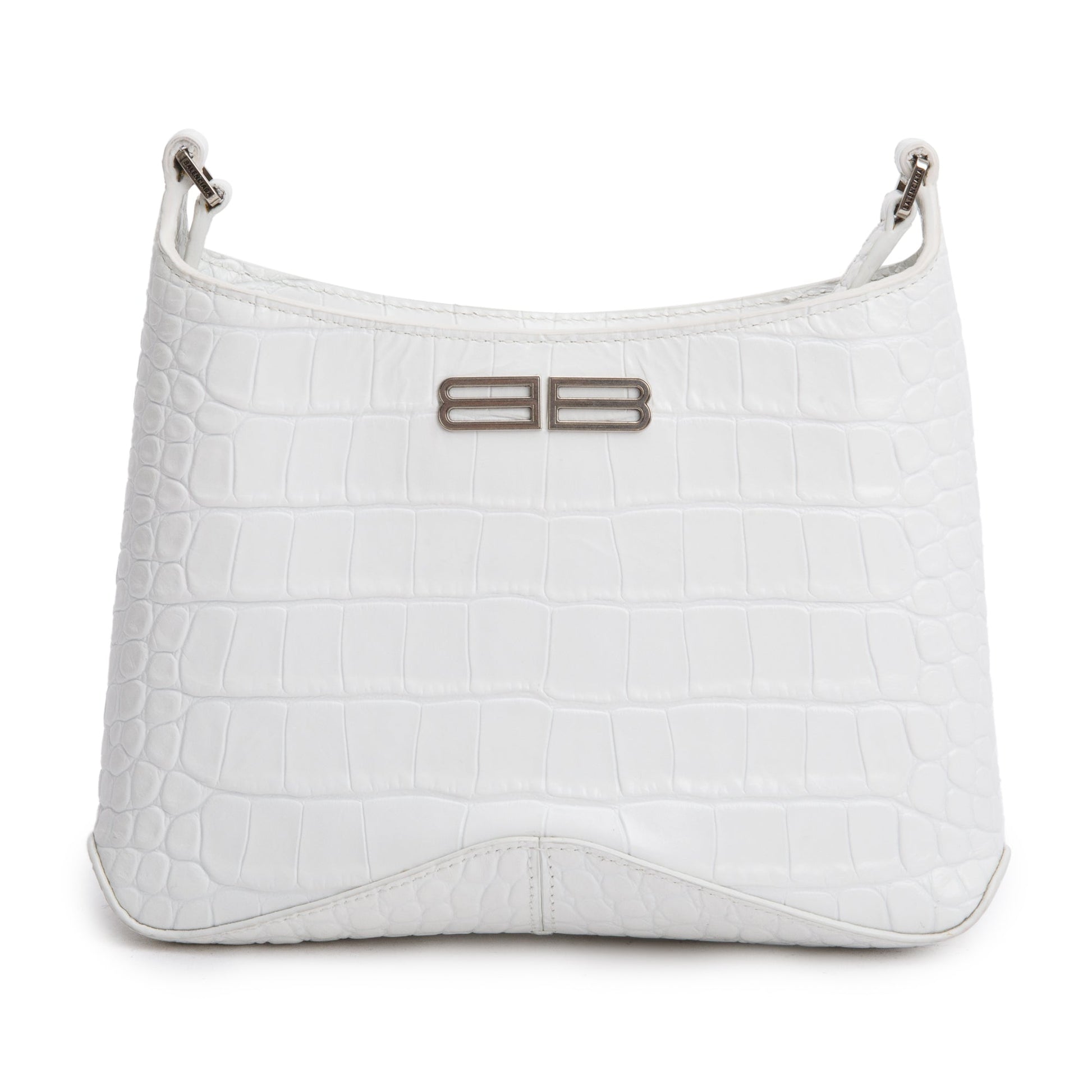 Balenciaga Croc Embossed Xx Hobo Bag Leather White Travel Bag