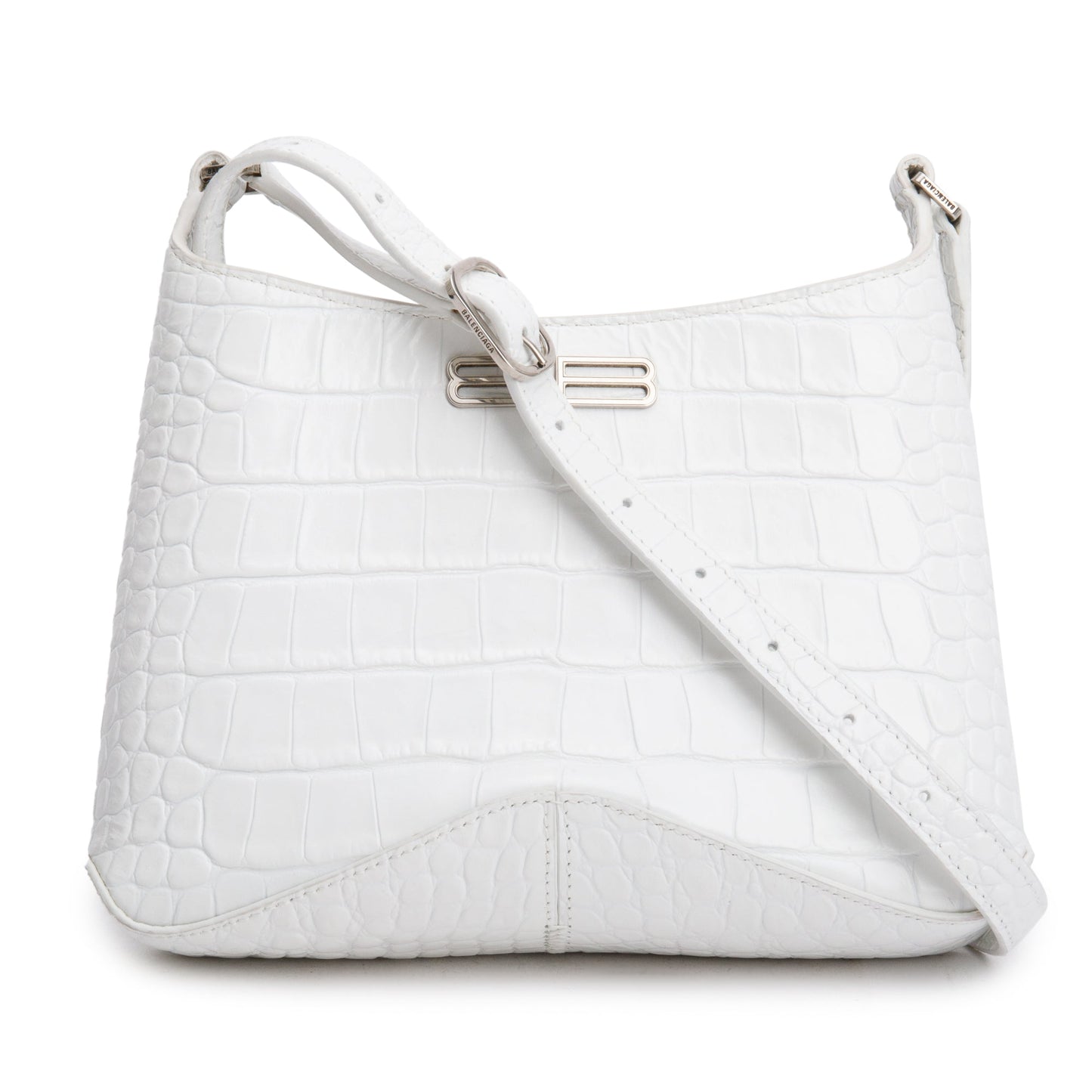 Balenciaga Croc Embossed Xx Hobo Bag Leather White Travel Bag