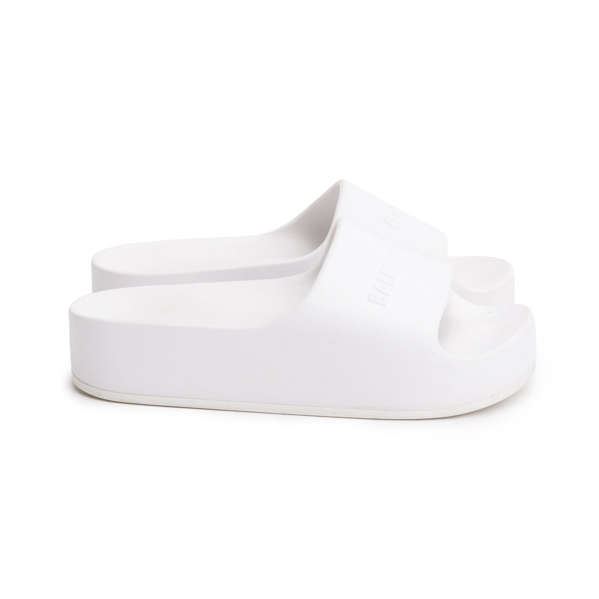 Balenciaga Rubber Printed Platform Slides Size Travel Bag White Logo