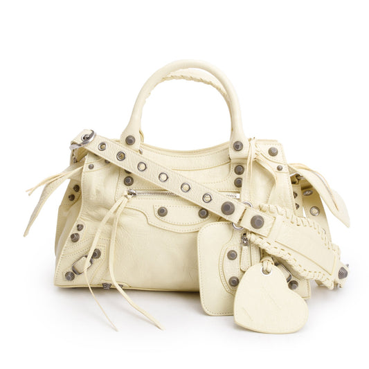 Balenciaga Yellow Arena Neo Le Cagole Classic City Leather Small Travel Bag