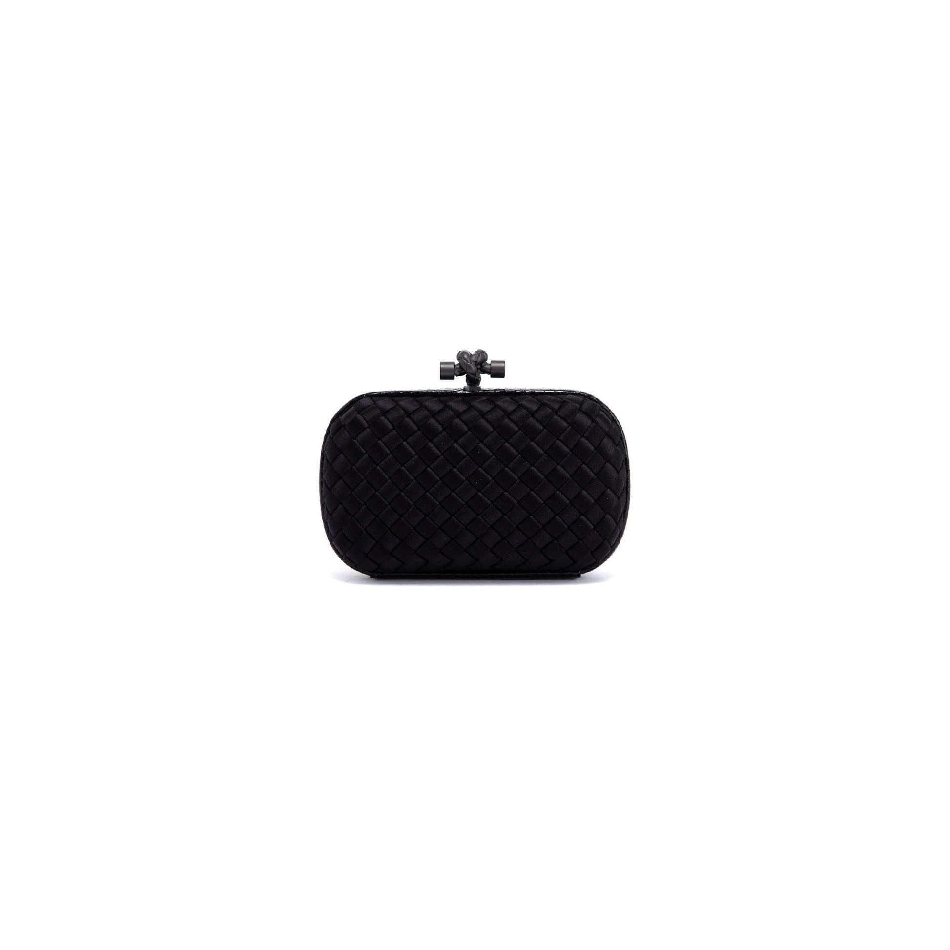 Bottega Veneta Ayers Trimmed Intrecciato Knot Clutch Satin Clutch Bag