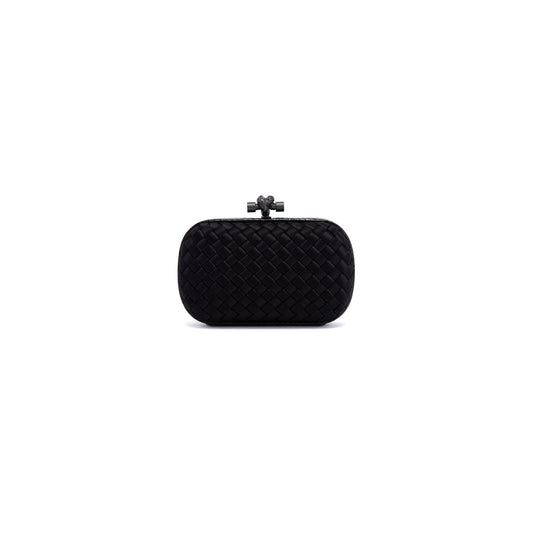Bottega Veneta Ayers Trimmed Intrecciato Knot Clutch Satin Clutch Bag