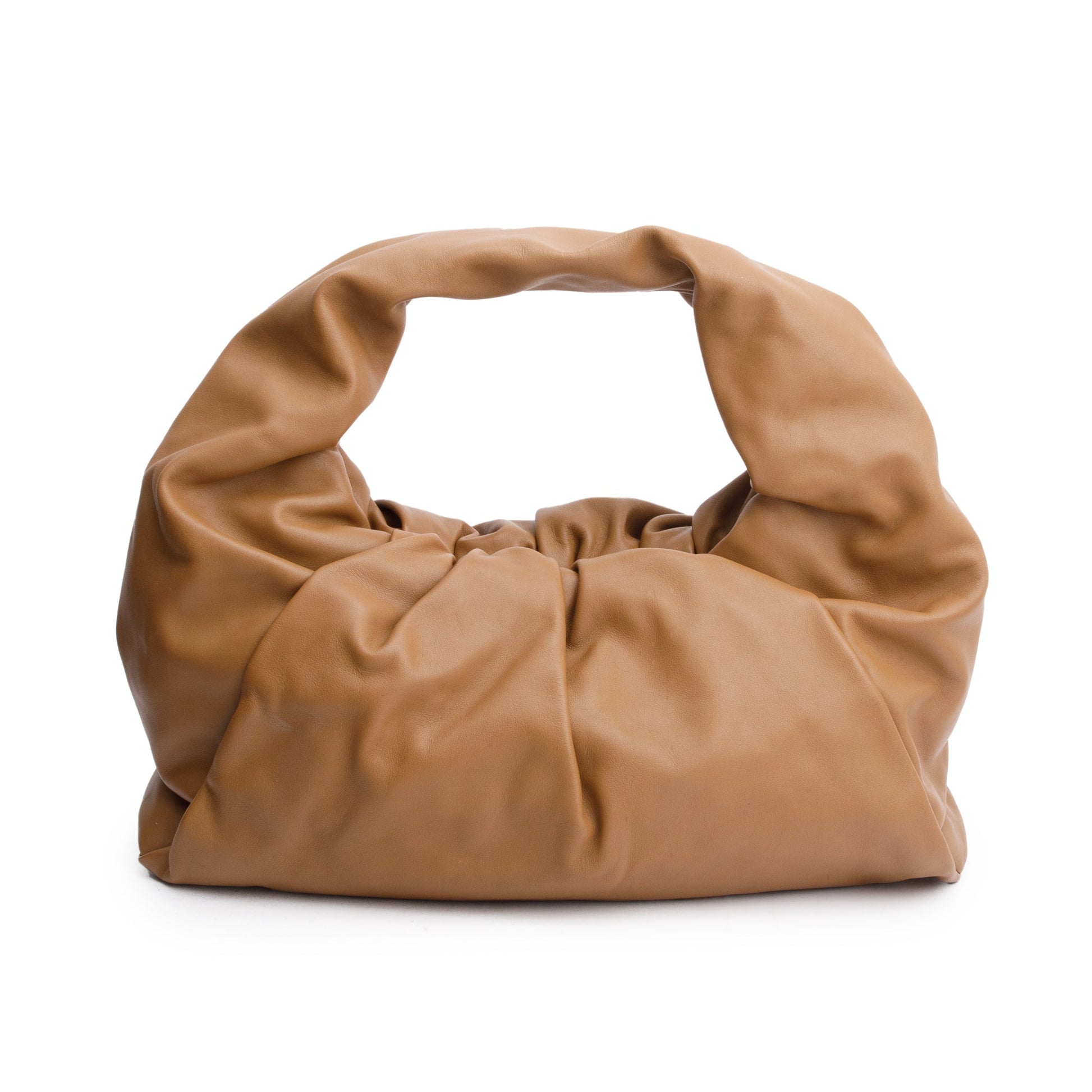 Bottega Veneta Calfskin Shoulder Pouch Leather Beige Shoulder Bag