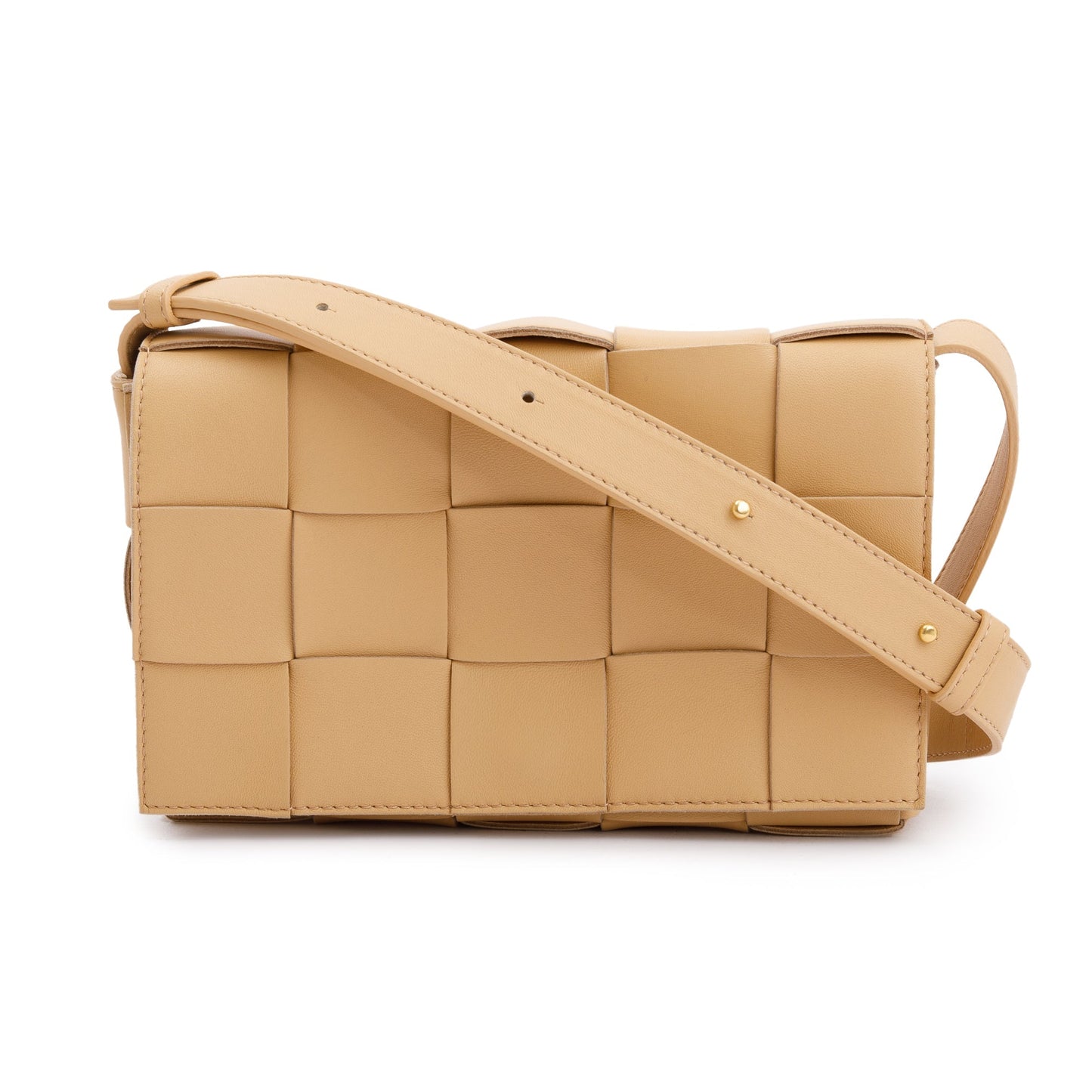 Bottega Veneta Intrecciato Cassette Bag Leather Beige Travel Bag