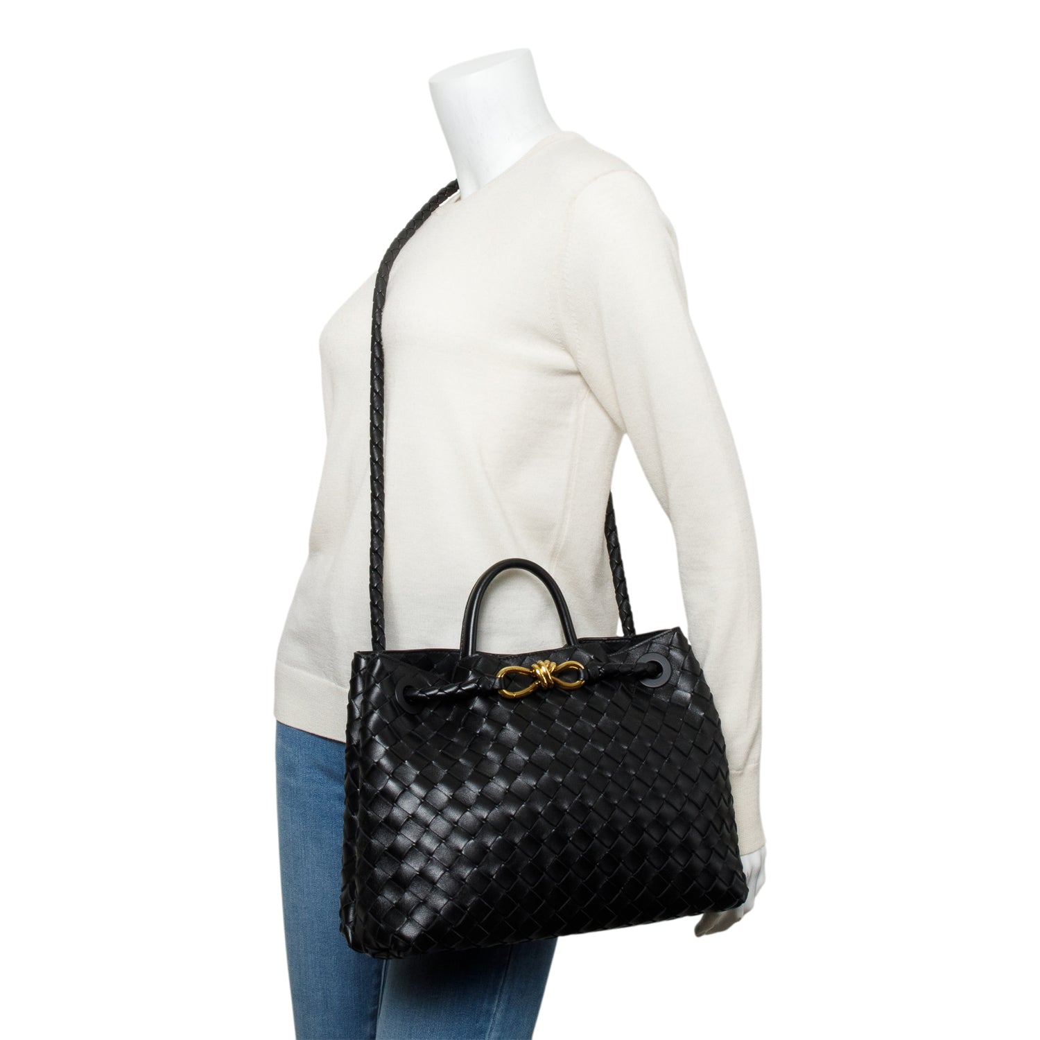 Bottega Veneta Intrecciato Andiamo Bag Leather Black Travel Bag