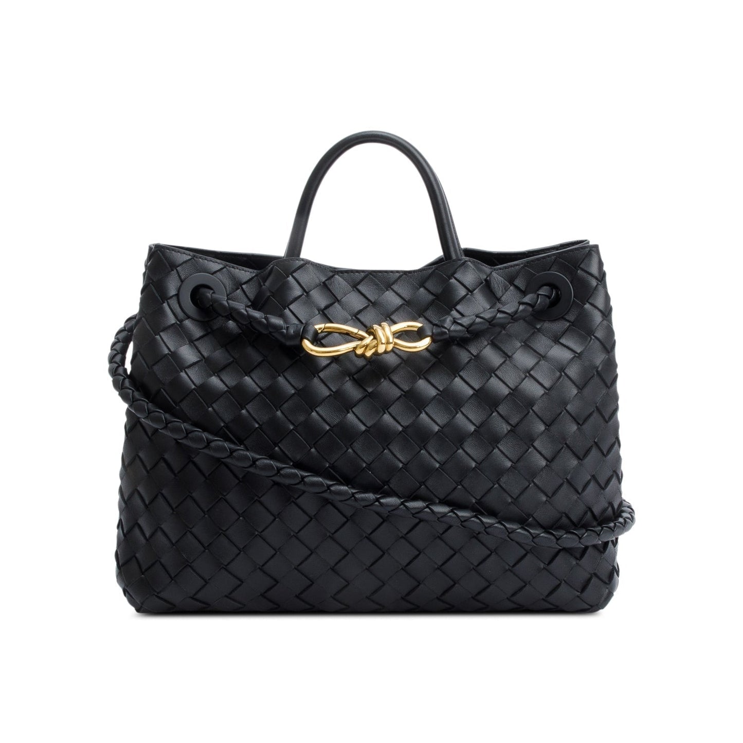 Bottega Veneta Intrecciato Andiamo Bag Leather Black Travel Bag