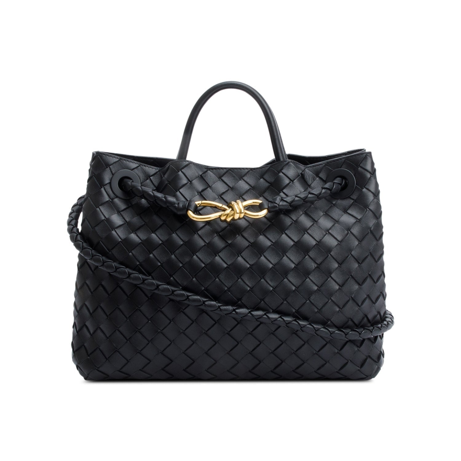 Bottega Veneta Intrecciato Andiamo Bag Leather Black Travel Bag