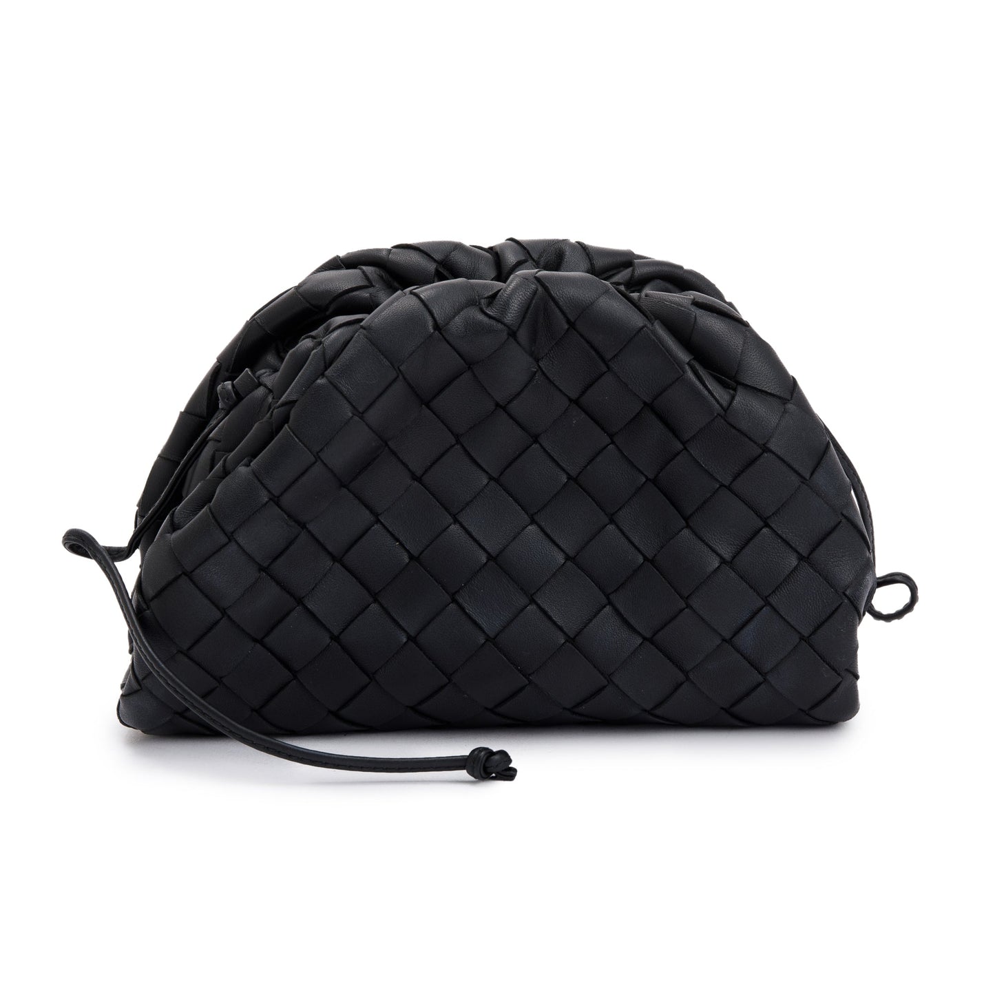 Bottega Veneta Intrecciato Pouch Travel Bag Leather Black