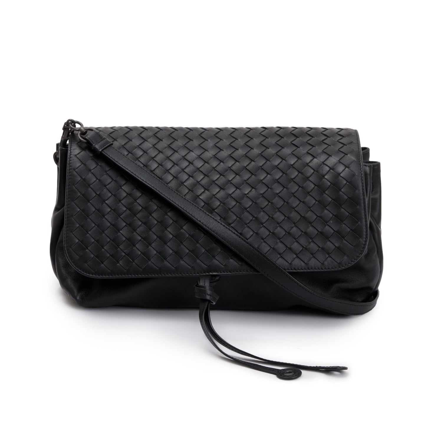 Bottega Veneta Intrecciato Nappa Crossbody Bag Leather Black