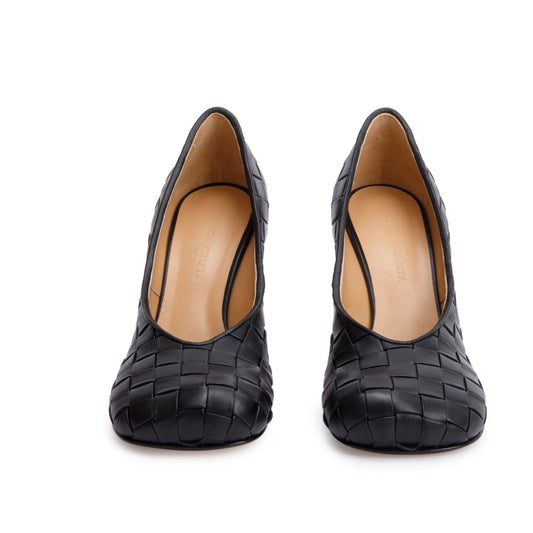 Bottega Veneta Intrecciato Nappa Scarpa Tess Pumps Size Travel Leather Black Shoes