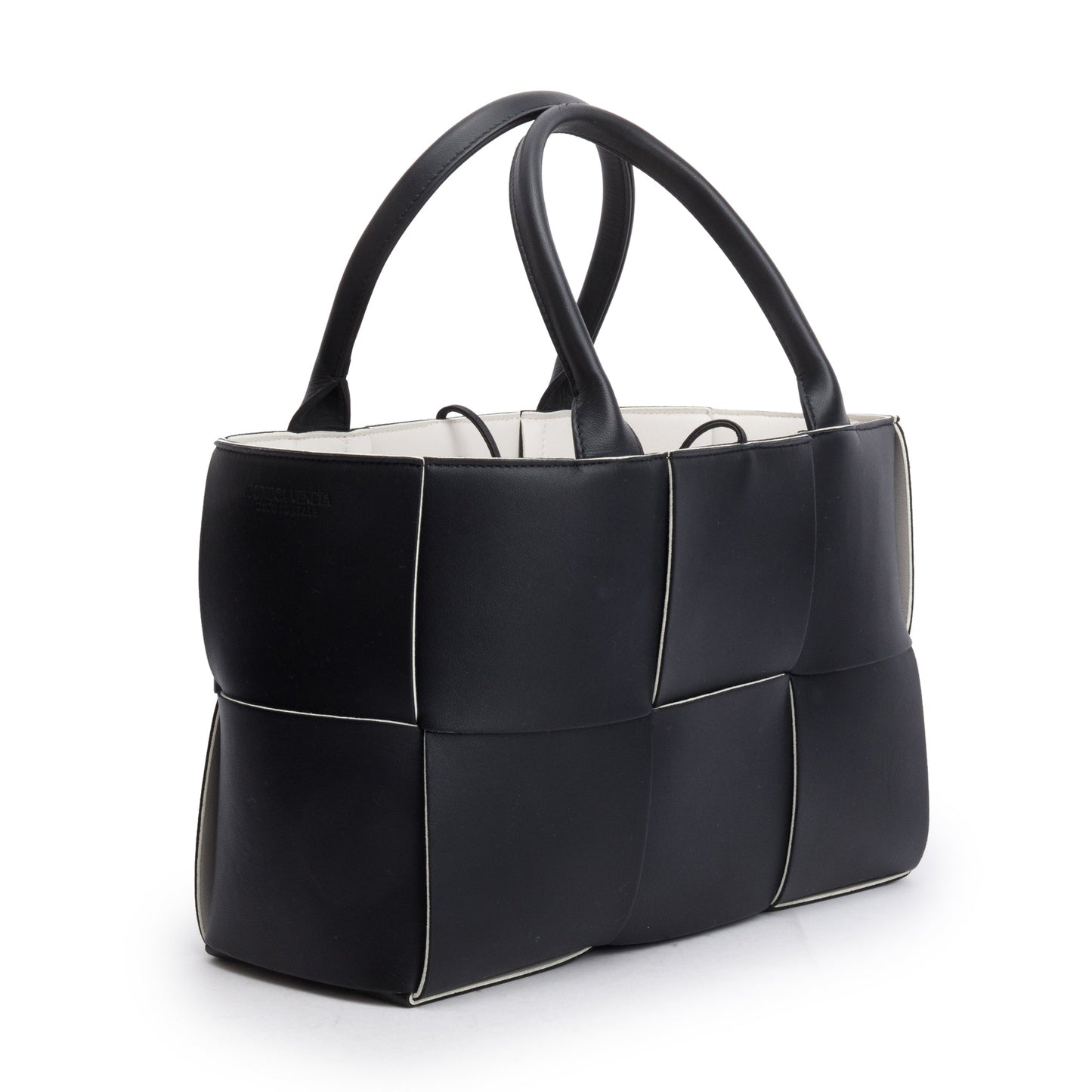 Bottega Veneta Maxi Intrecciato Arco Tote Leather Black Tote Bag