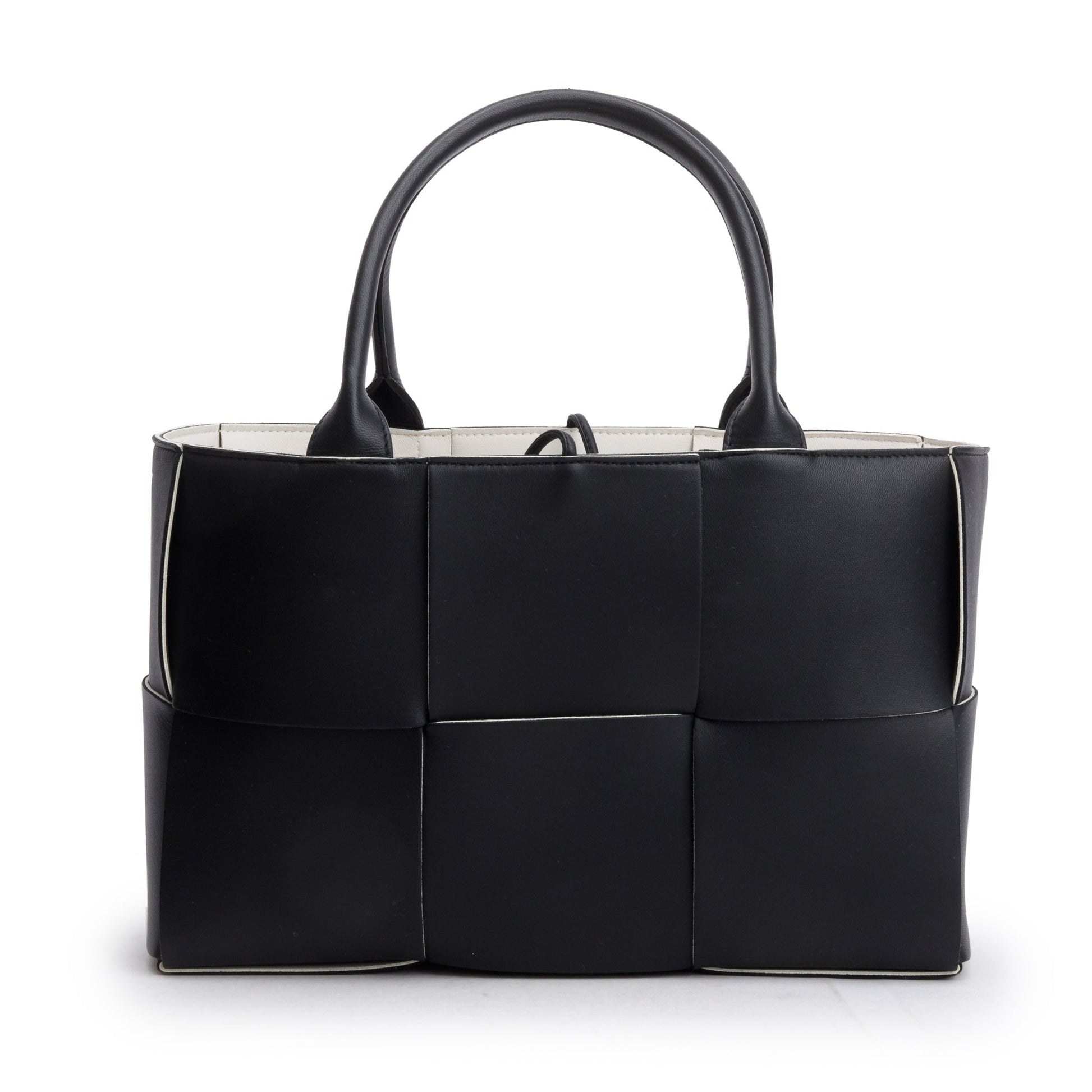 Bottega Veneta Maxi Intrecciato Arco Tote Leather Black Tote Bag