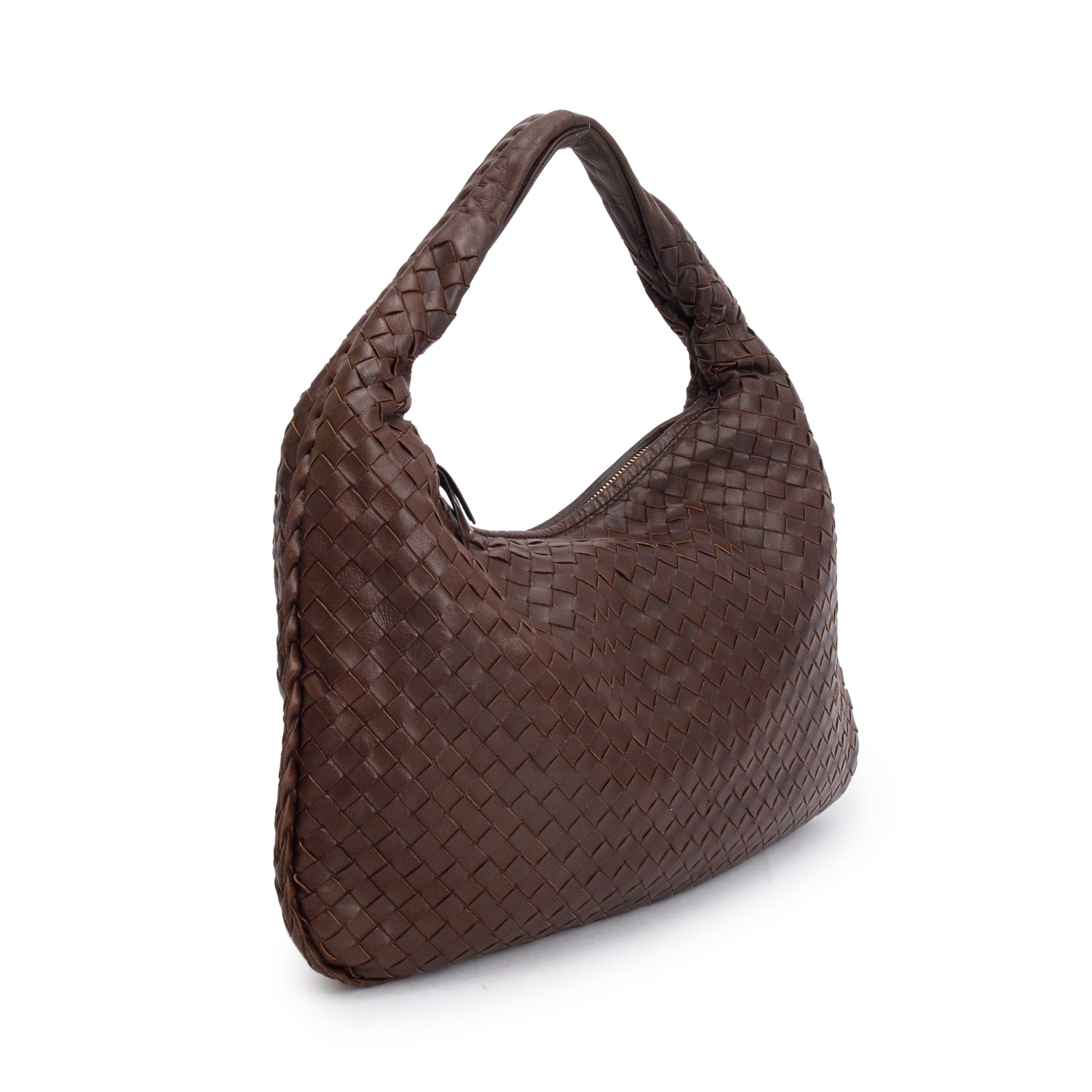 Bottega Veneta Intrecciato Hobo Bag Leather Brown Travel Bag