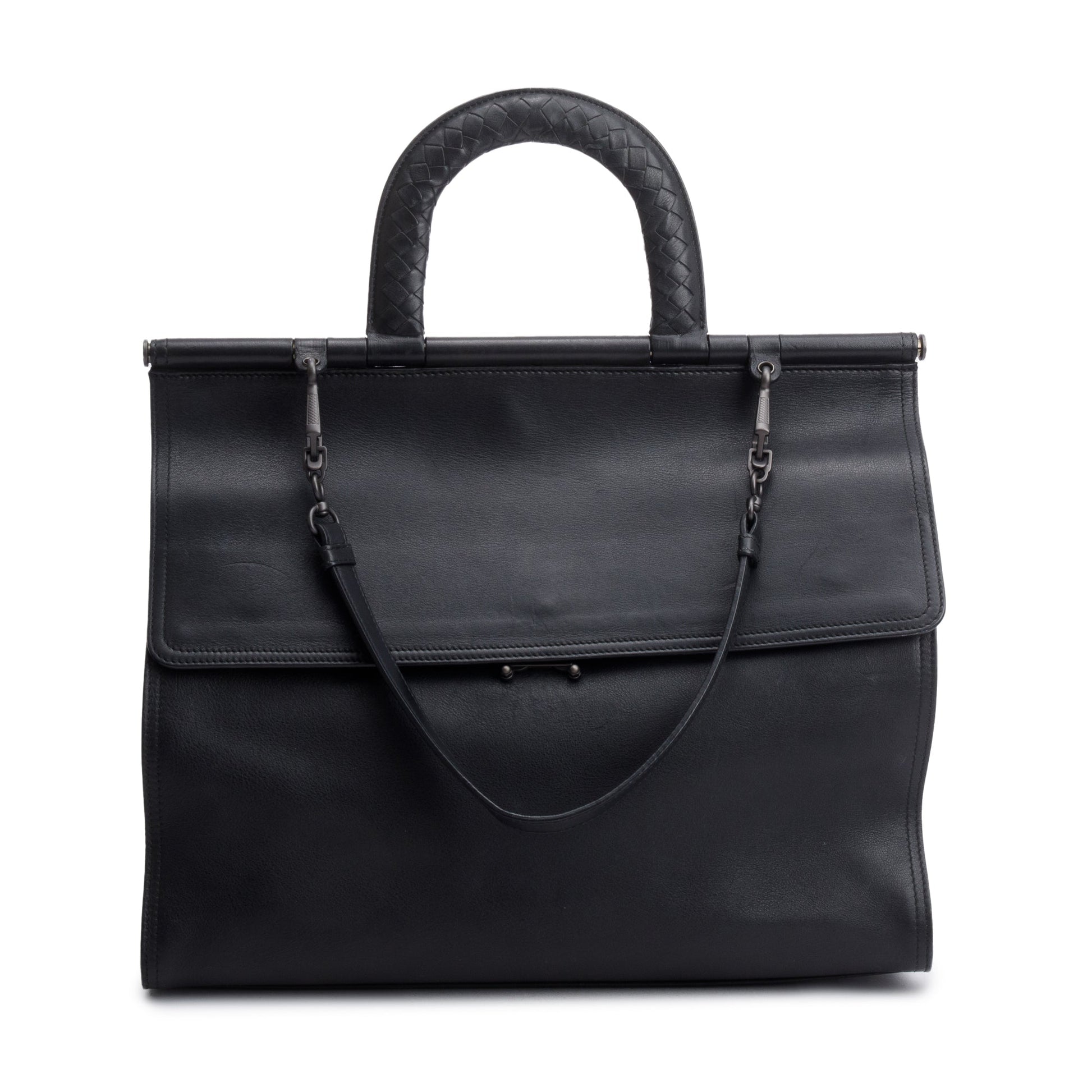 Bottega Veneta Top Handle Briefcase Travel Bag Leather Brown