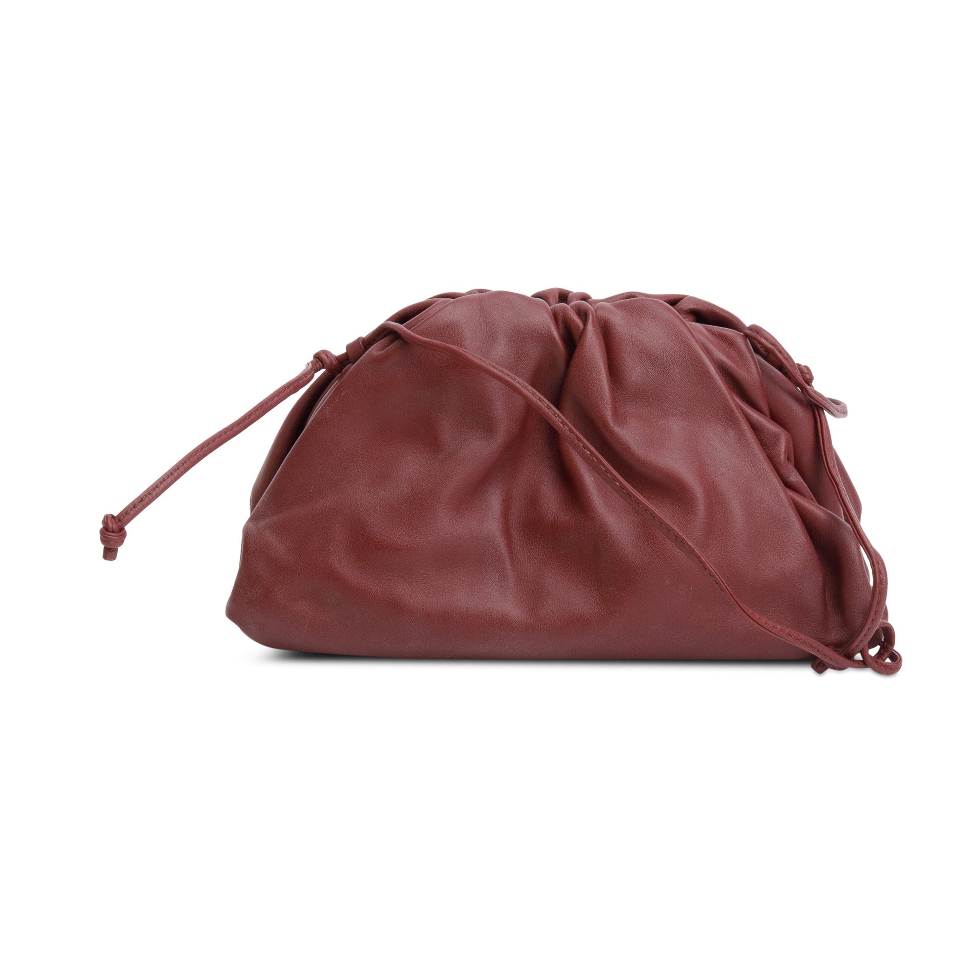 Bottega Veneta Burgundy Calfskin The Pouch Travel Bag Leather Mini
