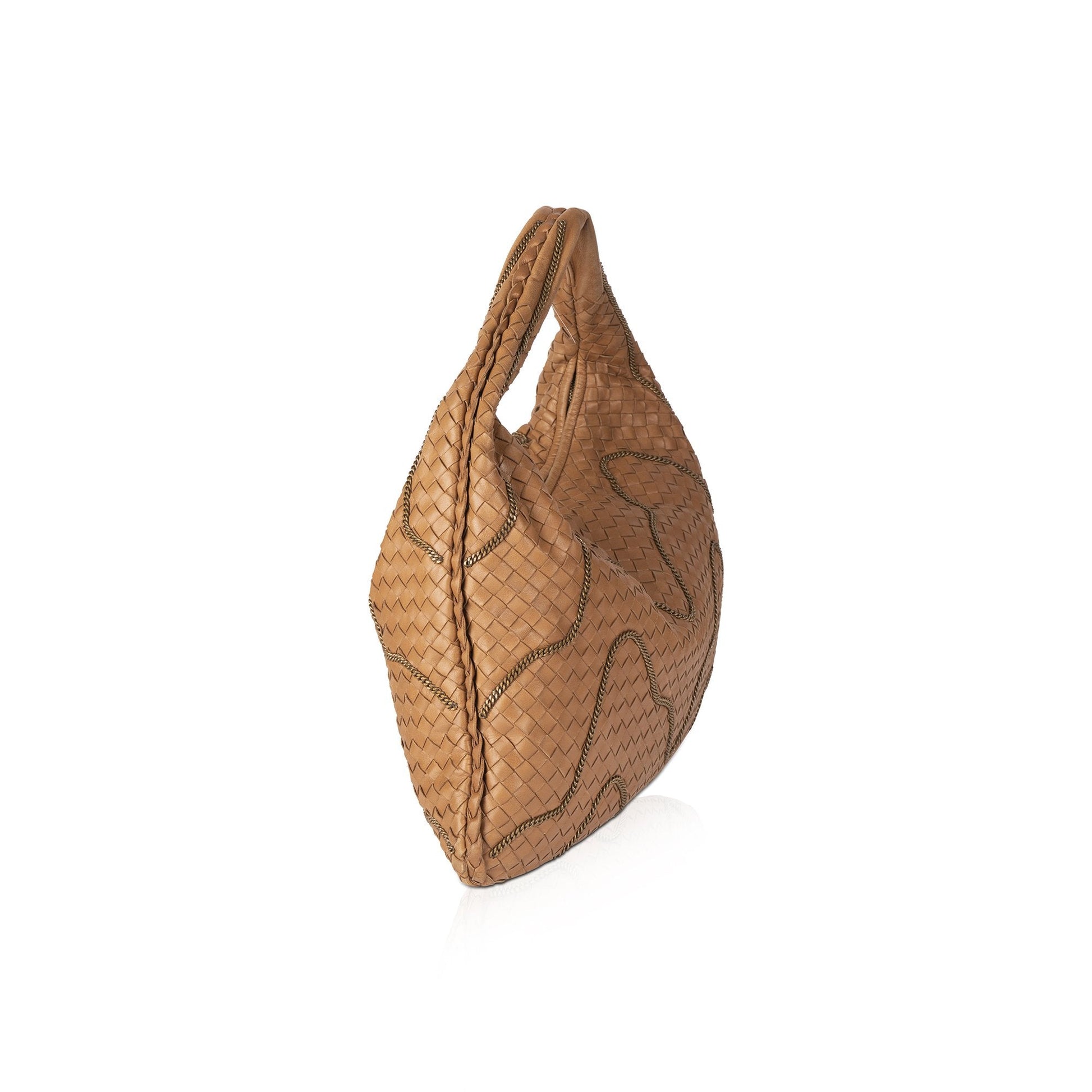 Bottega Veneta Link Accent Intrecciato Hobo Chain Travel Bag