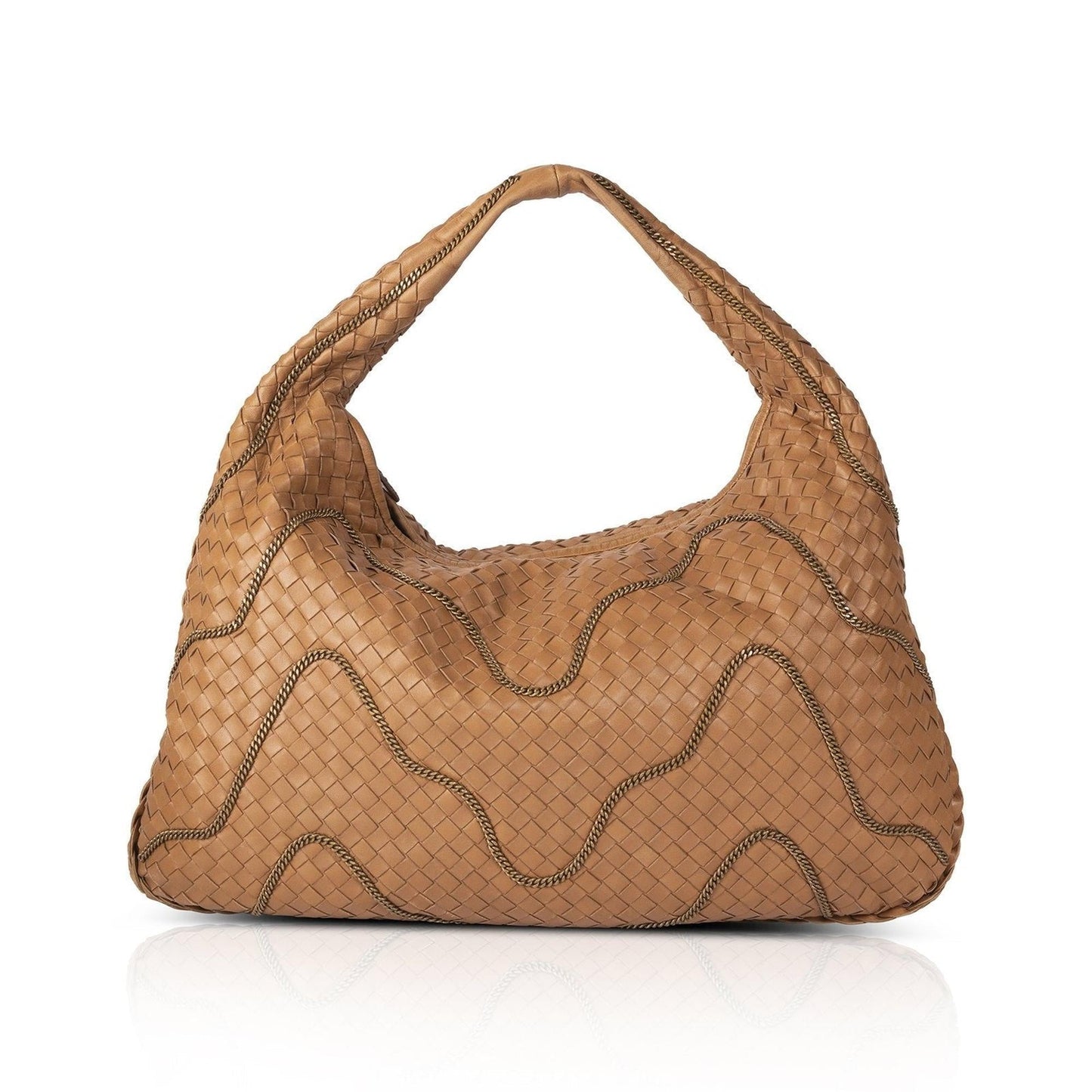 Bottega Veneta Link Accent Intrecciato Hobo Chain Travel Bag