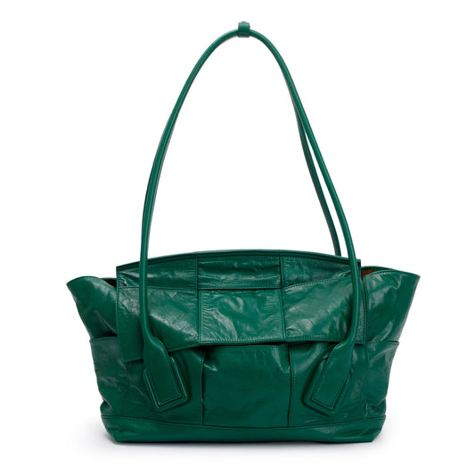 Bottega Veneta Maxi Intrecciato Arco Slouch Bag Leather Green Travel Bag