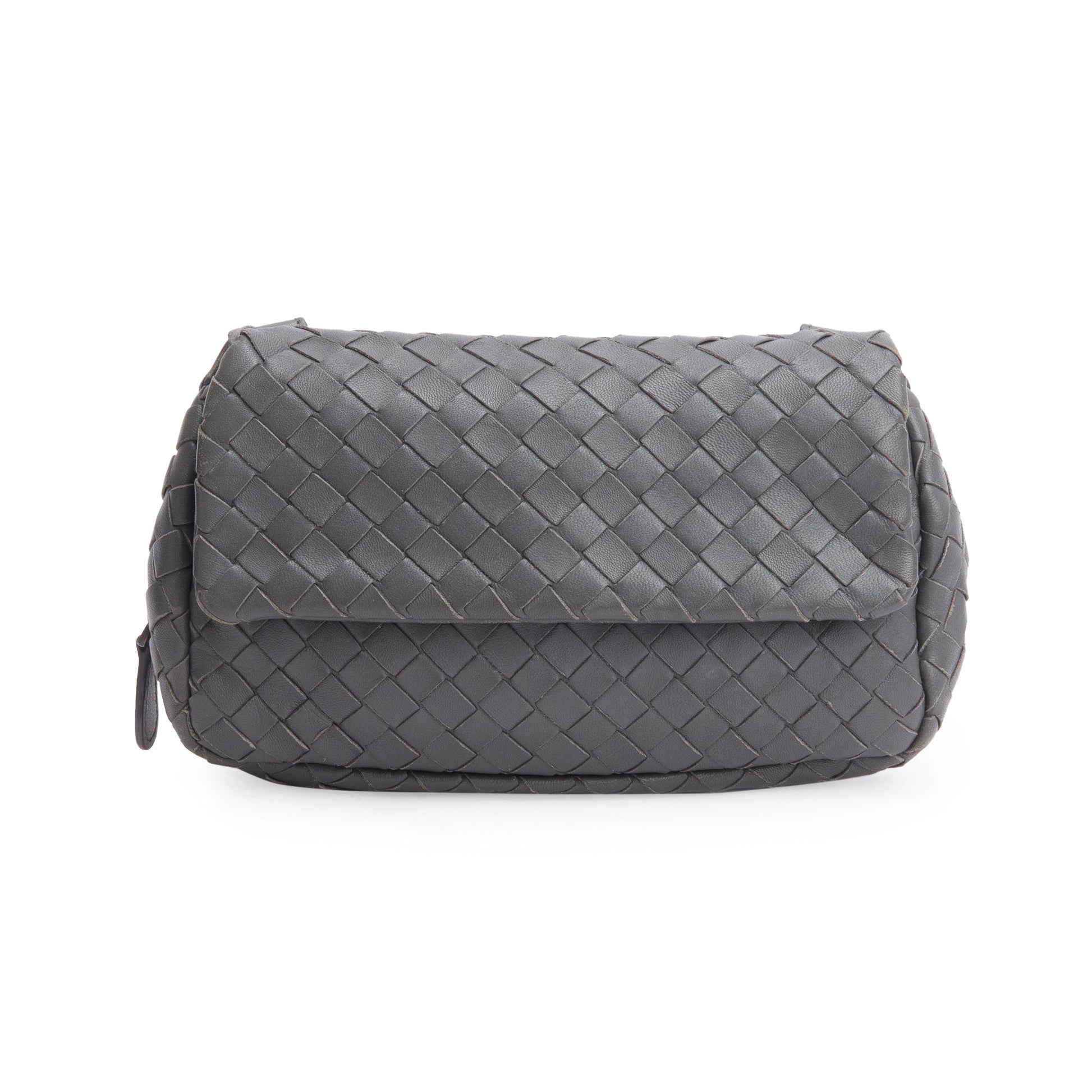 Bottega Veneta Grey Intrecciato Olimpia Bag Leather Mini Travel Bag