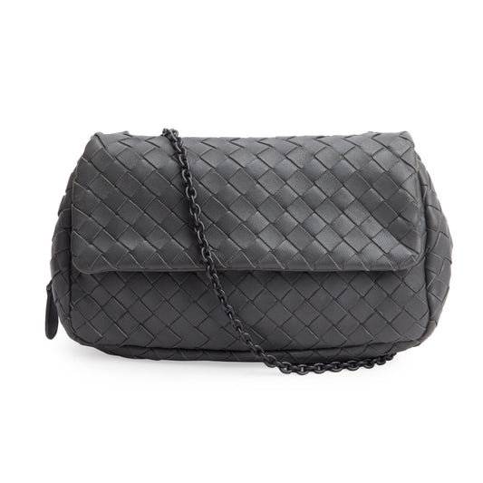Bottega Veneta Grey Intrecciato Olimpia Bag Leather Mini Travel Bag