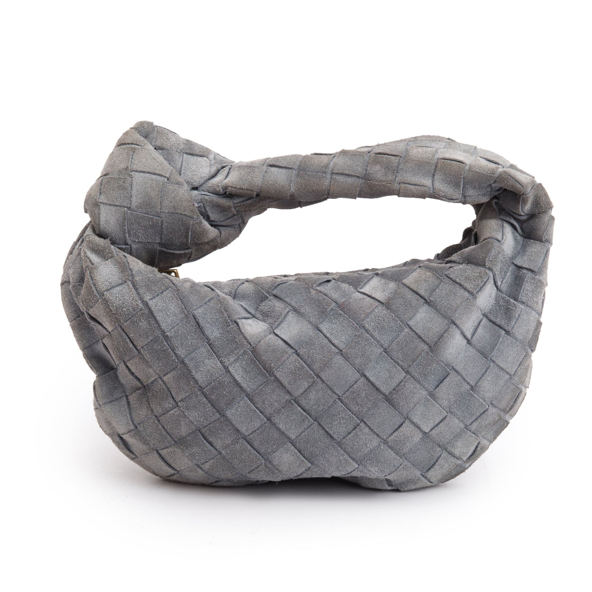 Bottega Veneta Grey Intrecciato Jodie Bag Leather Suede Travel Bag
